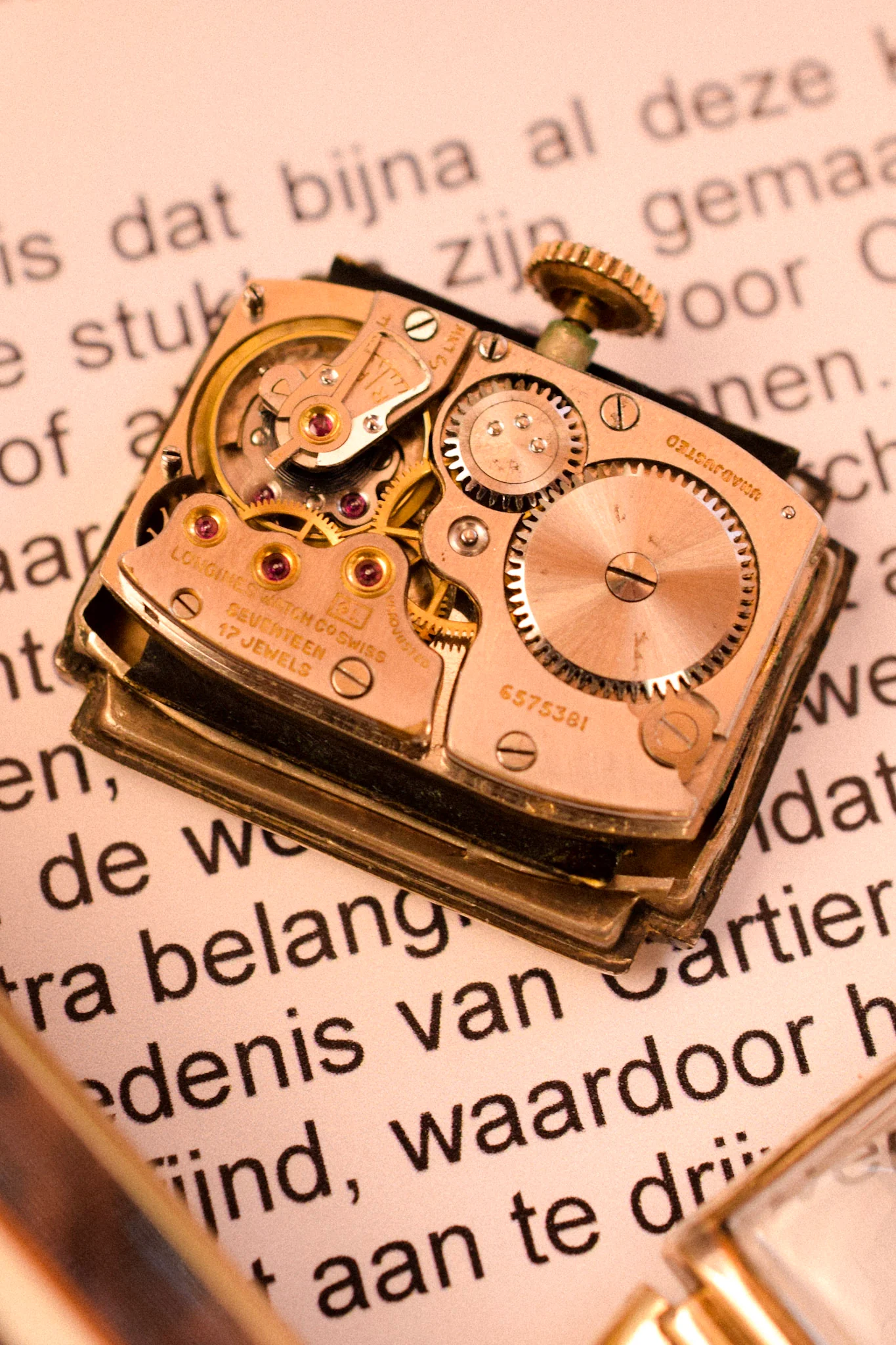 1940s Longines 10K Gold Filled Mechanical Tank - Image 8