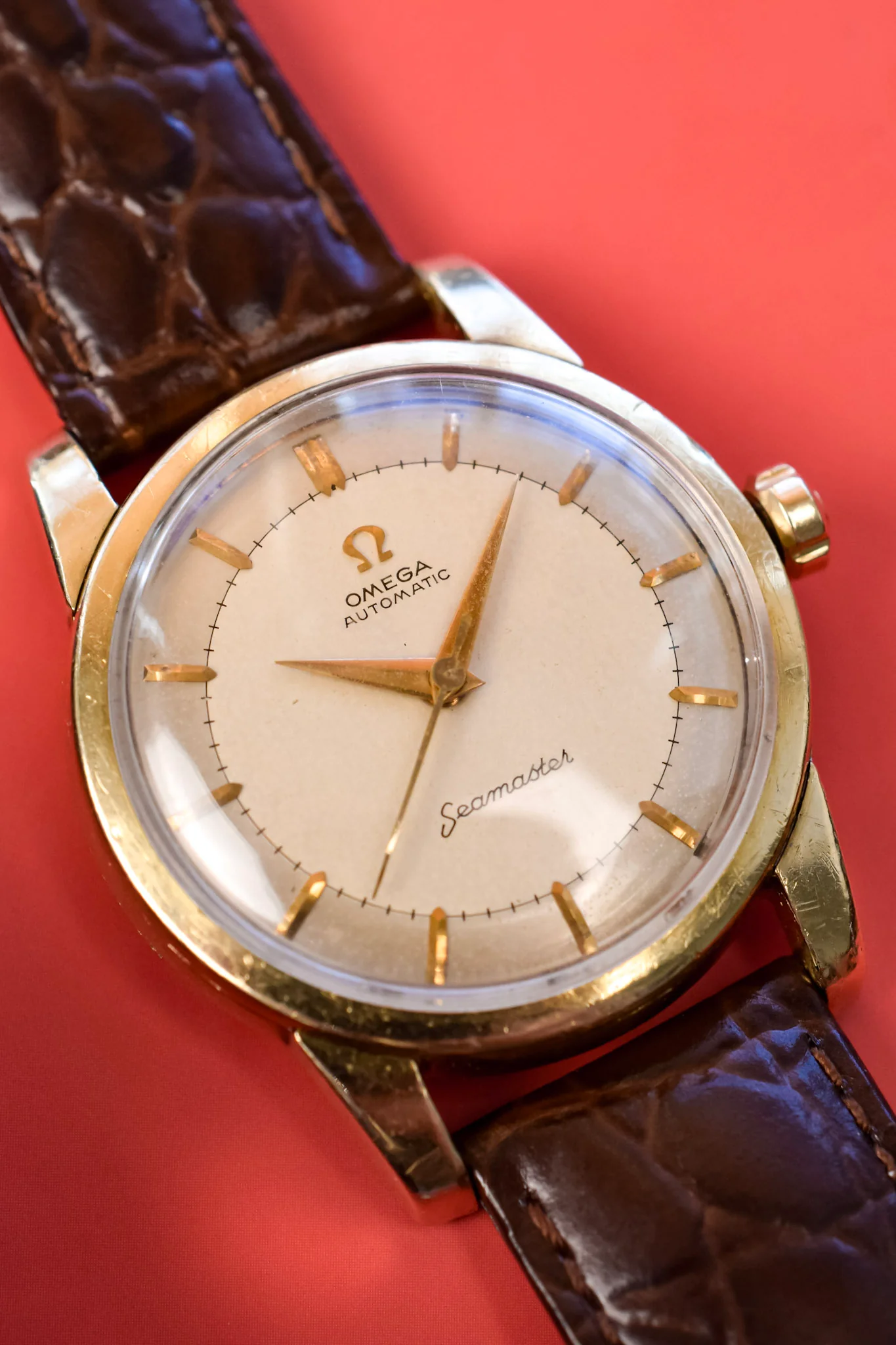 1950s Omega Seamaster No Lume Automatic Gold Capped - Image 3