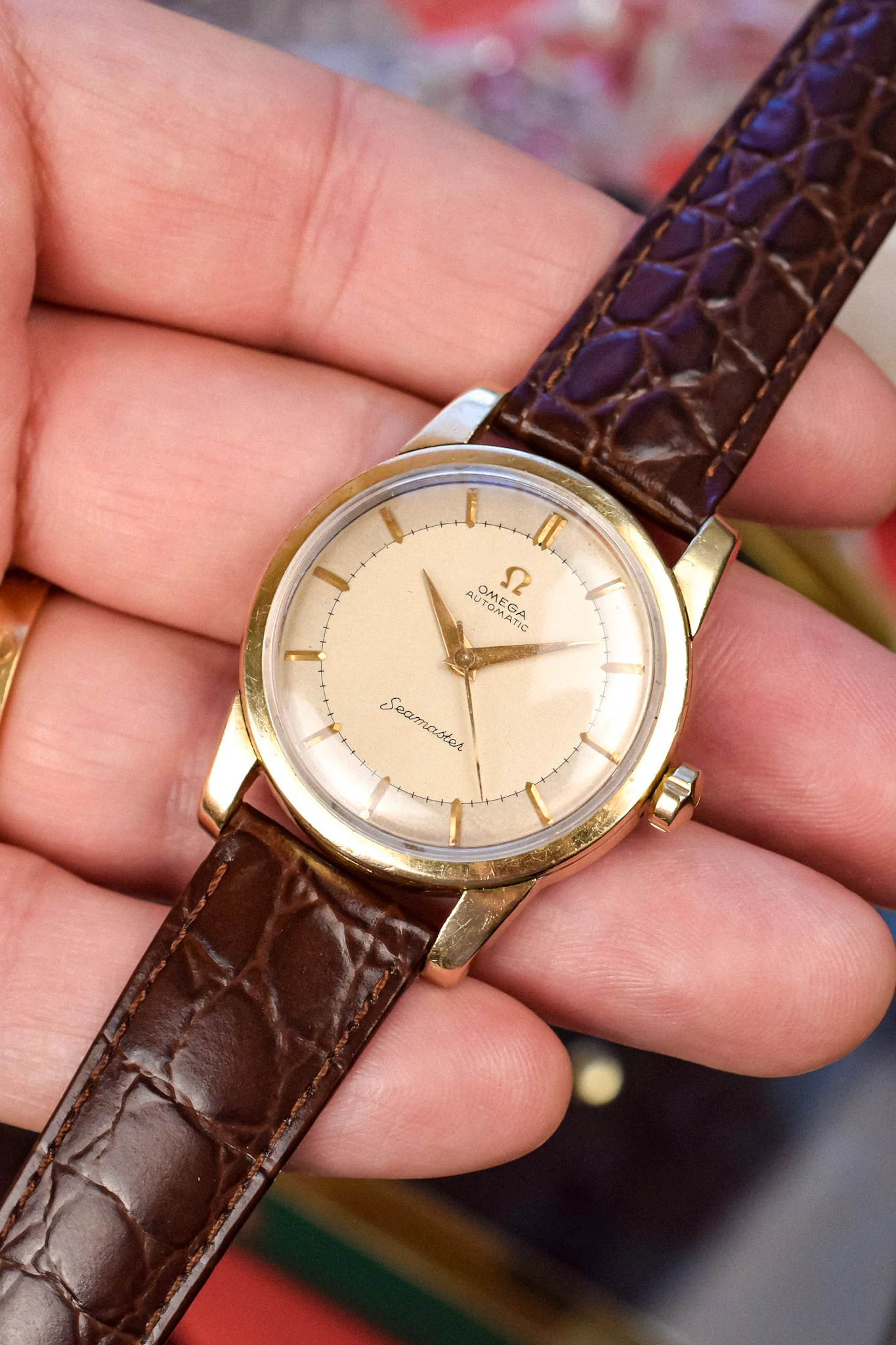 1950s Omega Seamaster No Lume Automatic Gold Capped - Image 6