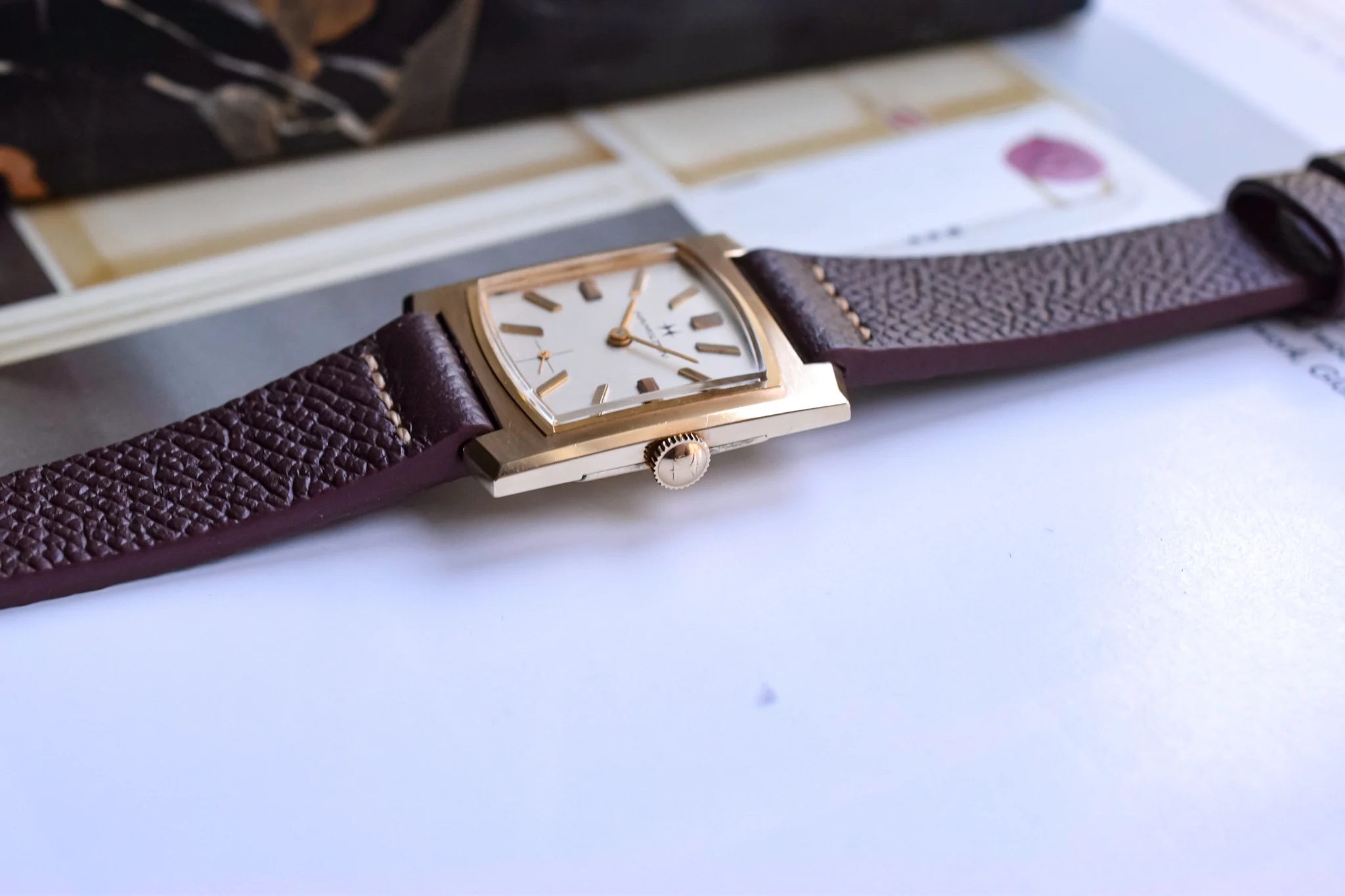 1960s Hamilton 10K Gold Filled Cushion Tank - Image 4