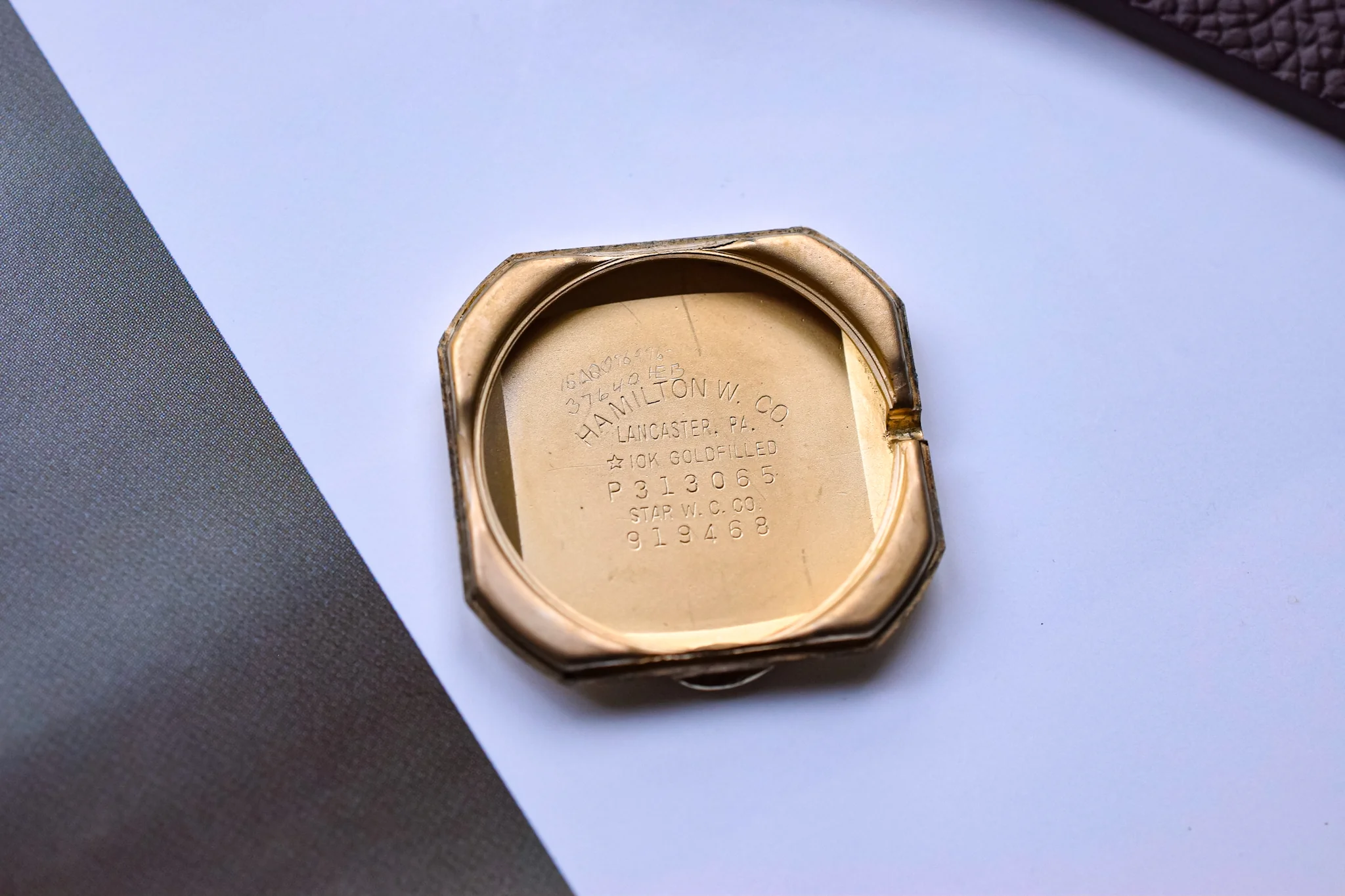 1960s Hamilton 10K Gold Filled Cushion Tank - Image 7