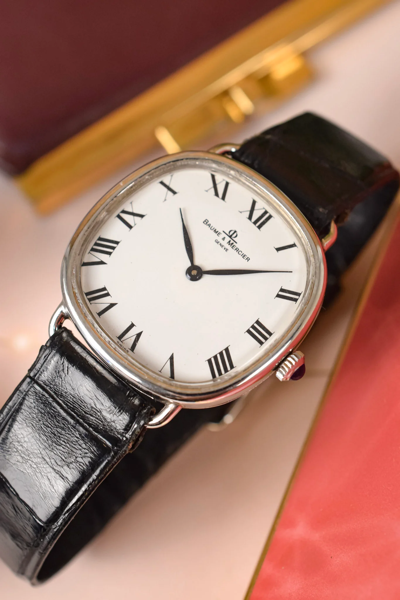 1970s Baume & Mercier Mechanical Steel Roman TV - Image 3