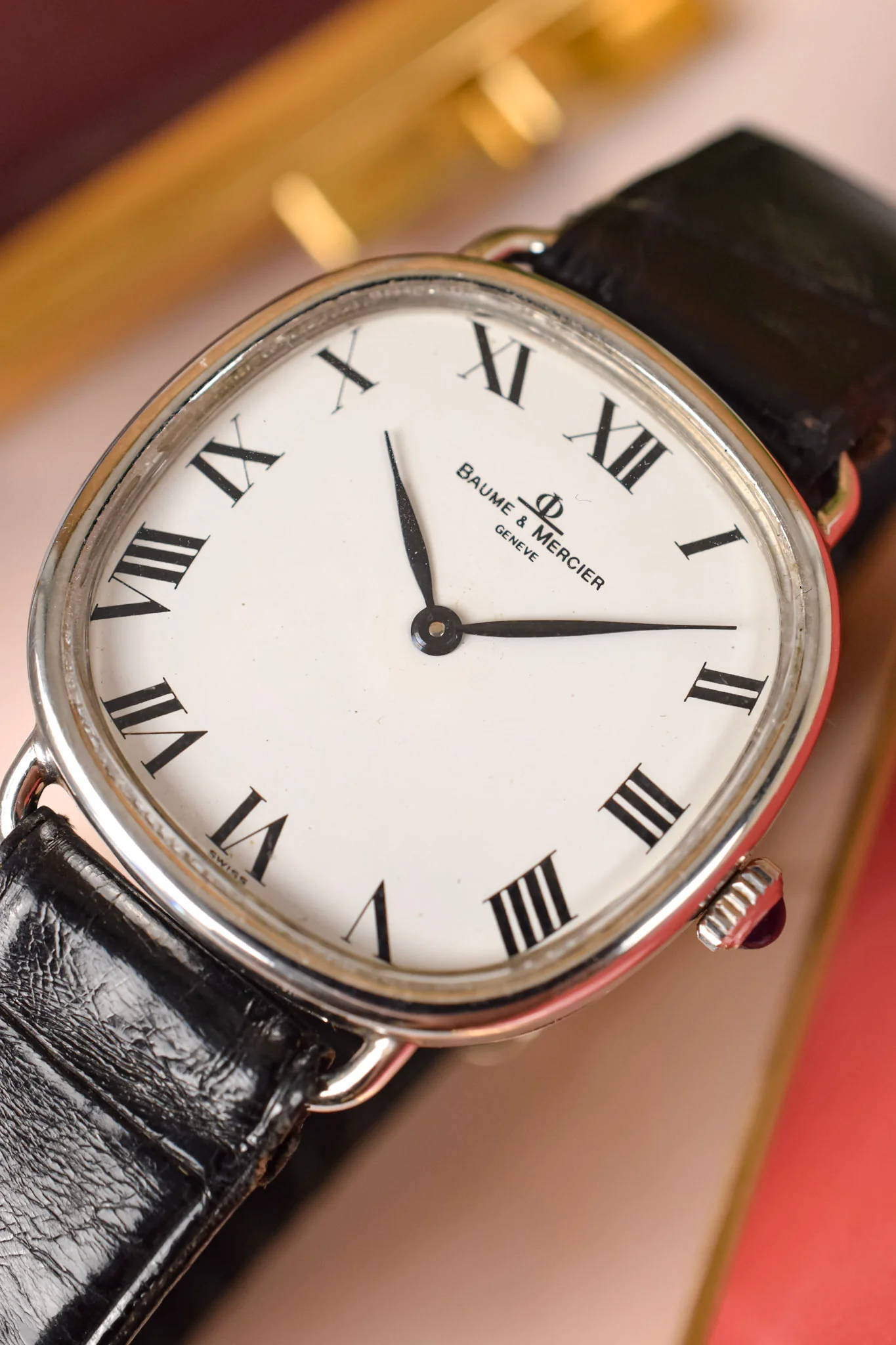 1970s Baume & Mercier Mechanical Steel Roman TV - Image 4