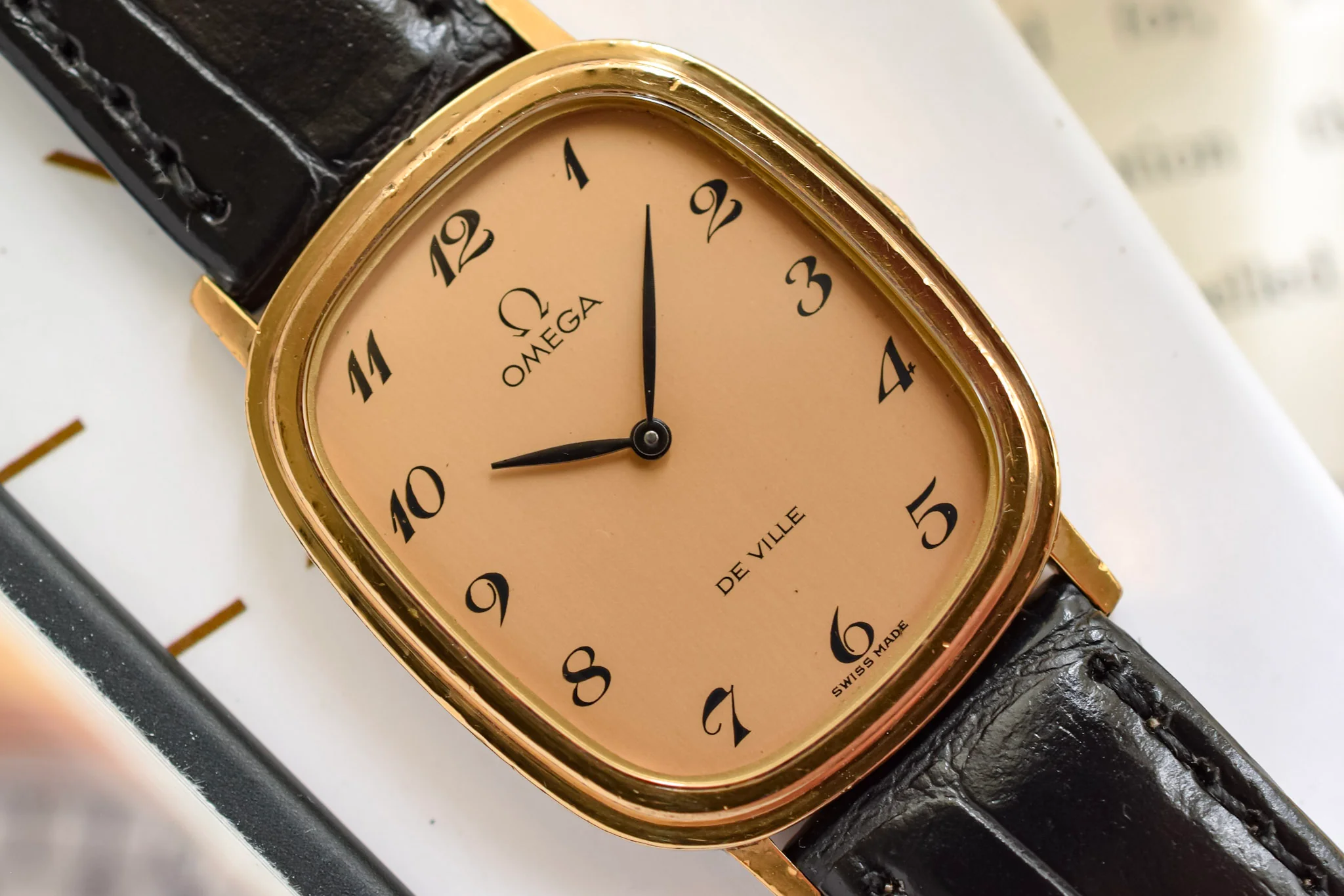 1970s Omega De Ville Gold Plated Mechanical Breguet Dial Ellipse - Image 3