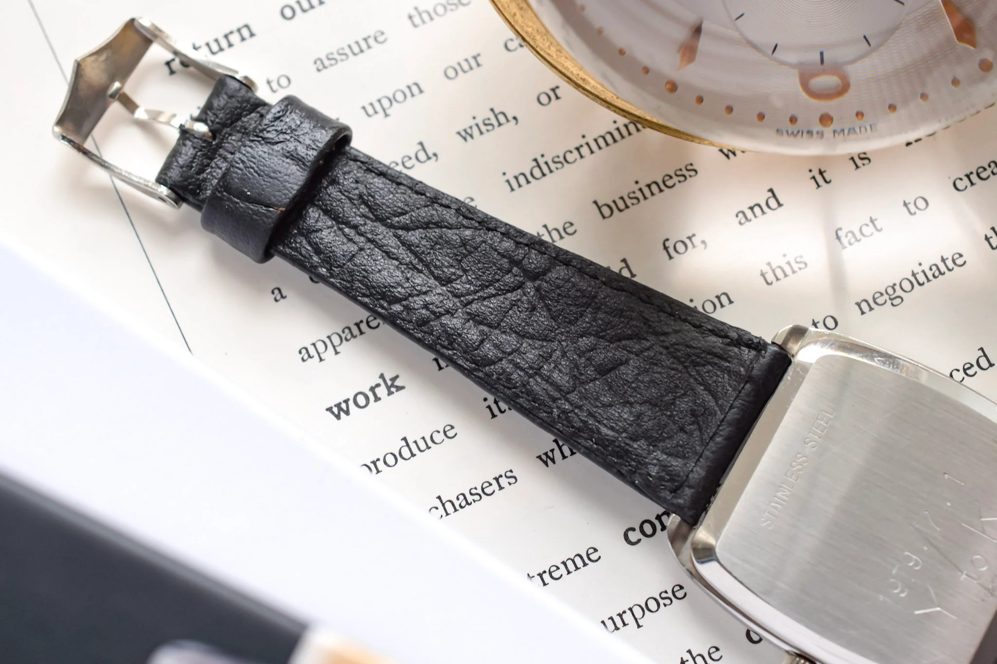 1970s Longines Steel Linen Dial Quartz Square Cushion - Image 8