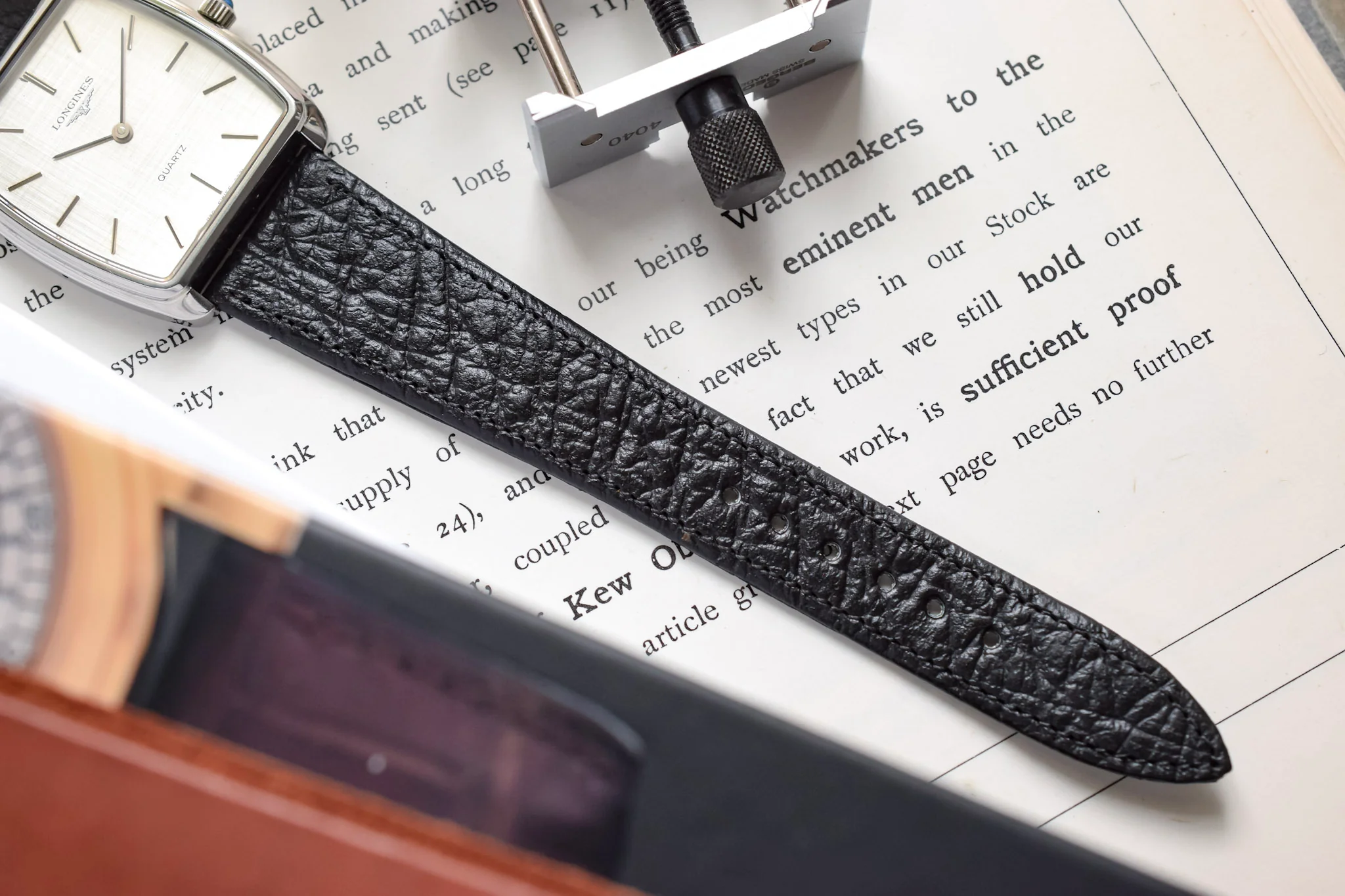 1970s Longines Steel Linen Dial Quartz Square Cushion - Image 9
