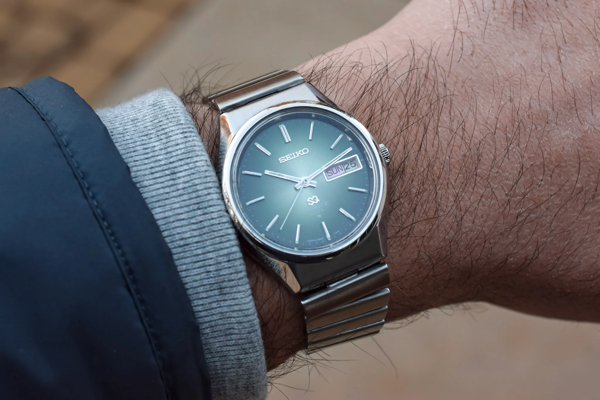1975 Seiko SQ Day/Date Green Dial Watch - Image 2