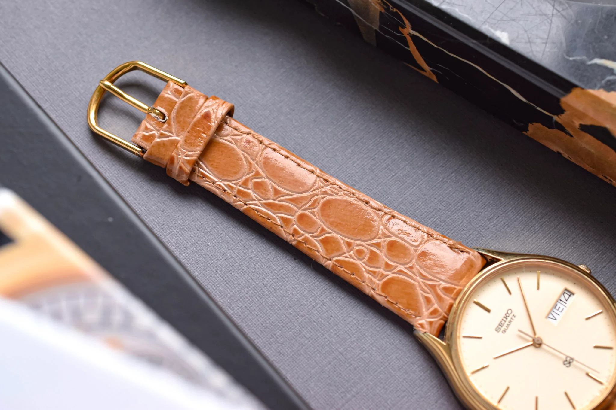 1978 Seiko SQ Champagne Spanish Day-Date - Image 6