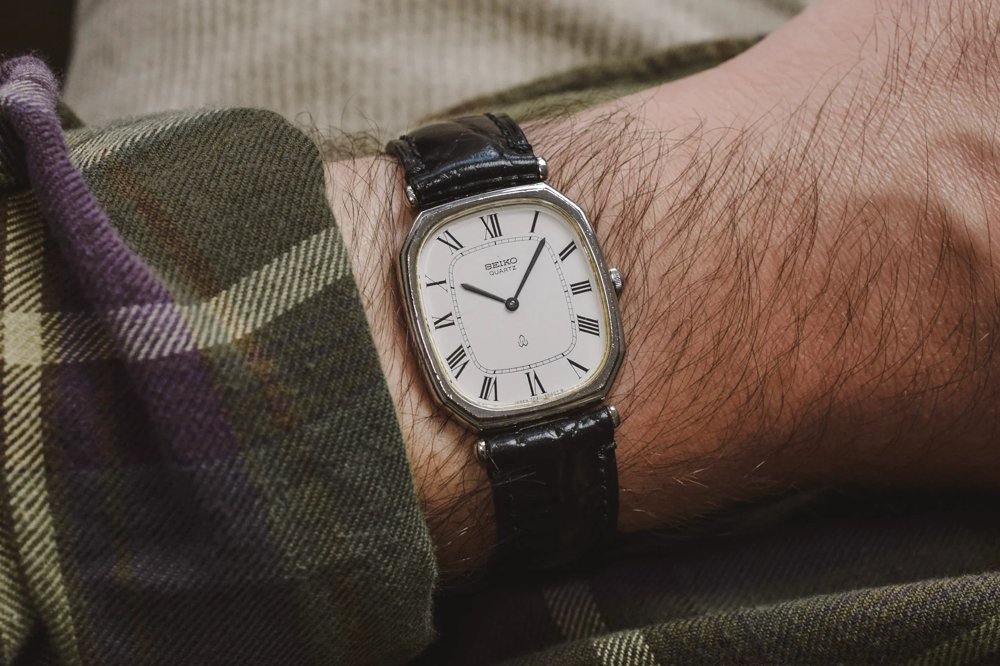 1979 Seiko Palladium Plated Shrouded Lug Roman Octo - Image 10