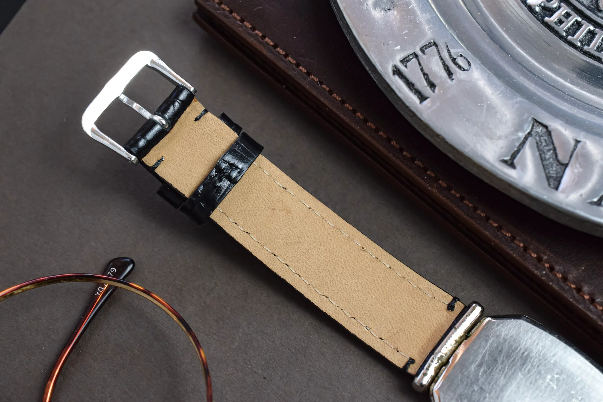 1979 Seiko Palladium Plated Shrouded Lug Roman Octo - Image 6