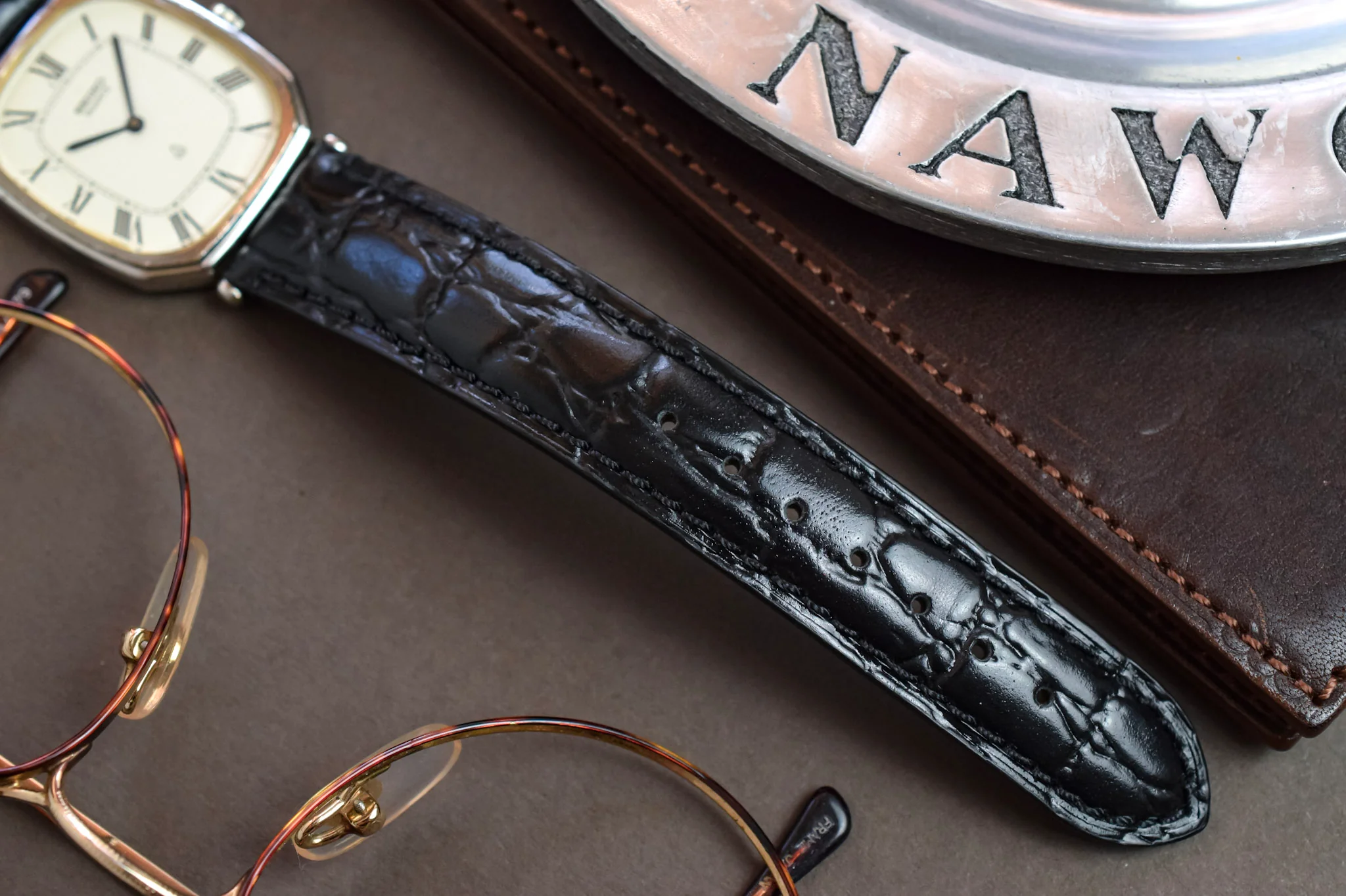 1979 Seiko Palladium Plated Shrouded Lug Roman Octo - Image 7