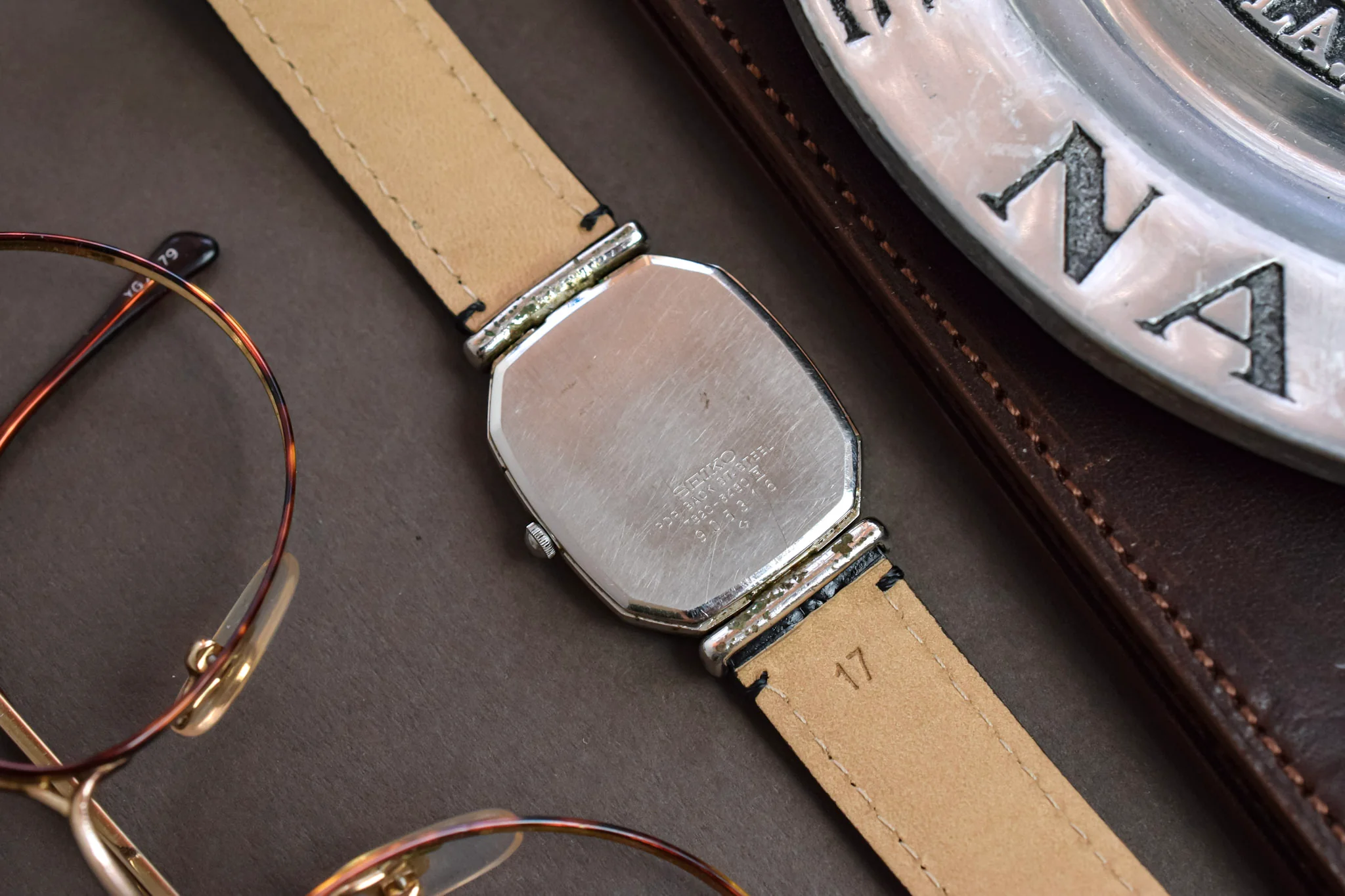 1979 Seiko Palladium Plated Shrouded Lug Roman Octo - Image 9