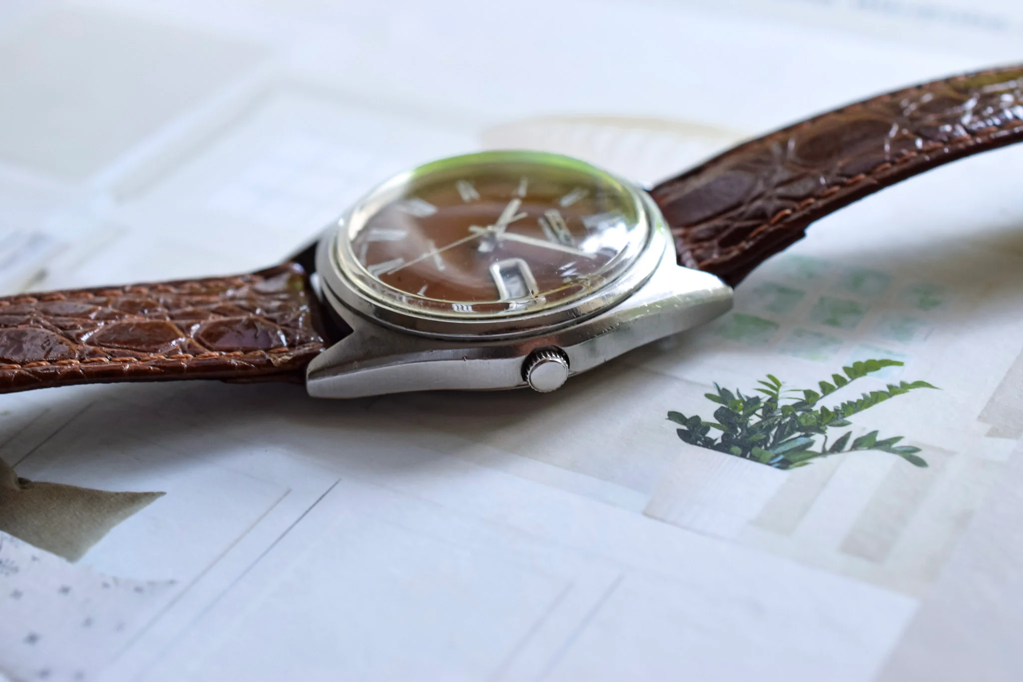 1979 Suwa Seiko Chocolate Roman Dial Day-Date - Image 4