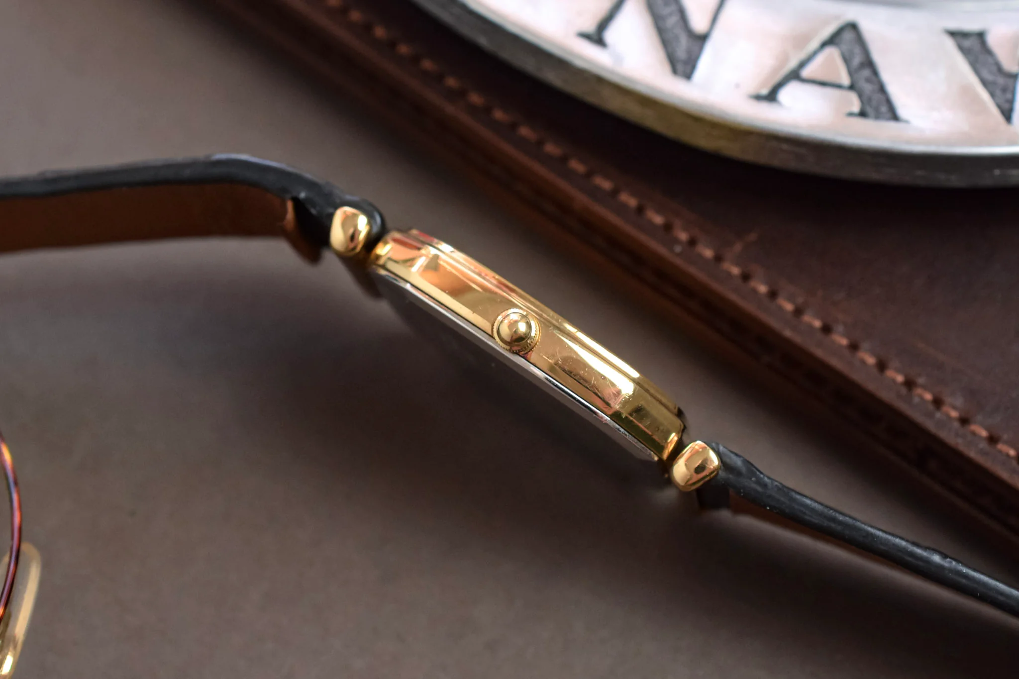 1980 Seiko Gold Plated Shrouded Lug Champagne Roman Octo - Image 3