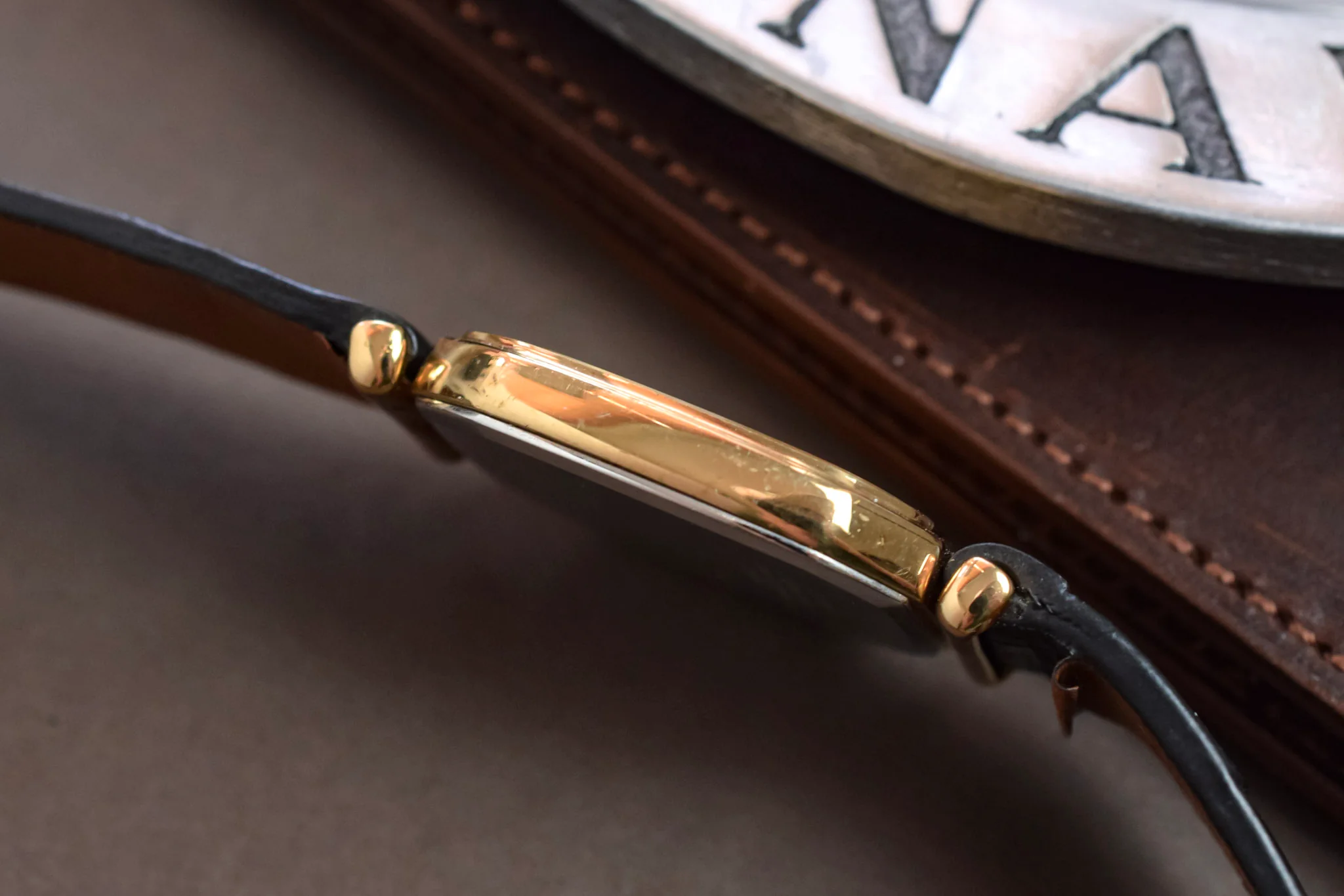 1980 Seiko Gold Plated Shrouded Lug Champagne Roman Octo - Image 4