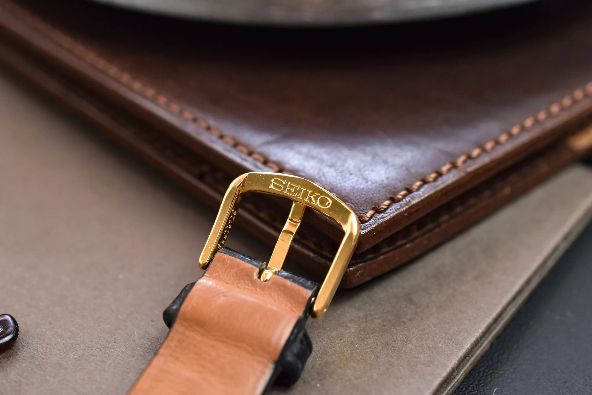 1980 Seiko Gold Plated Shrouded Lug Champagne Roman Octo - Image 7