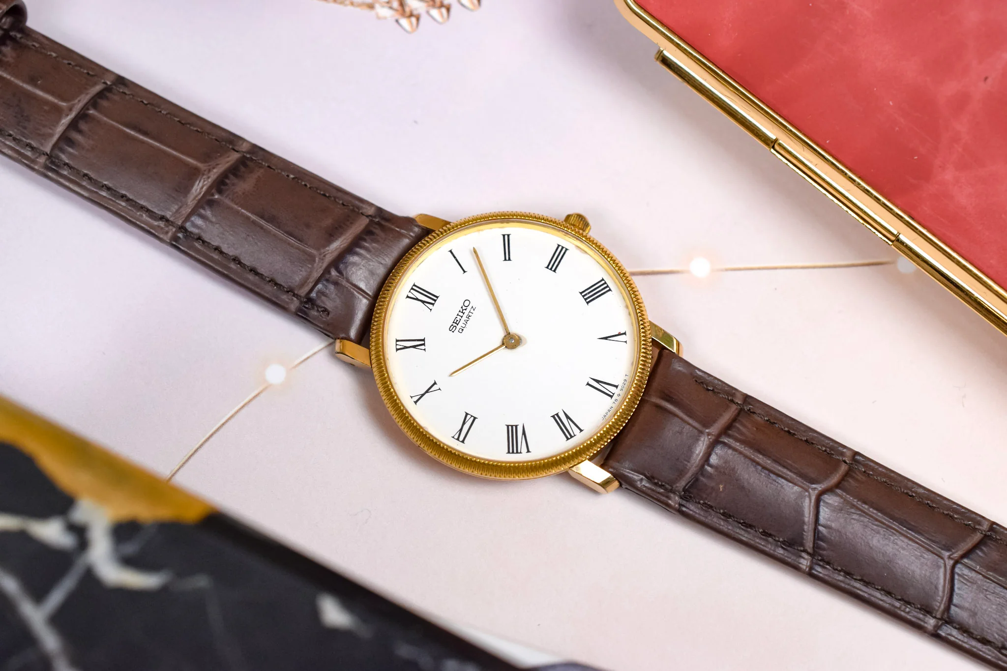 1980 Seiko Roman Coin Edge Bezel Calatrava - Image 3