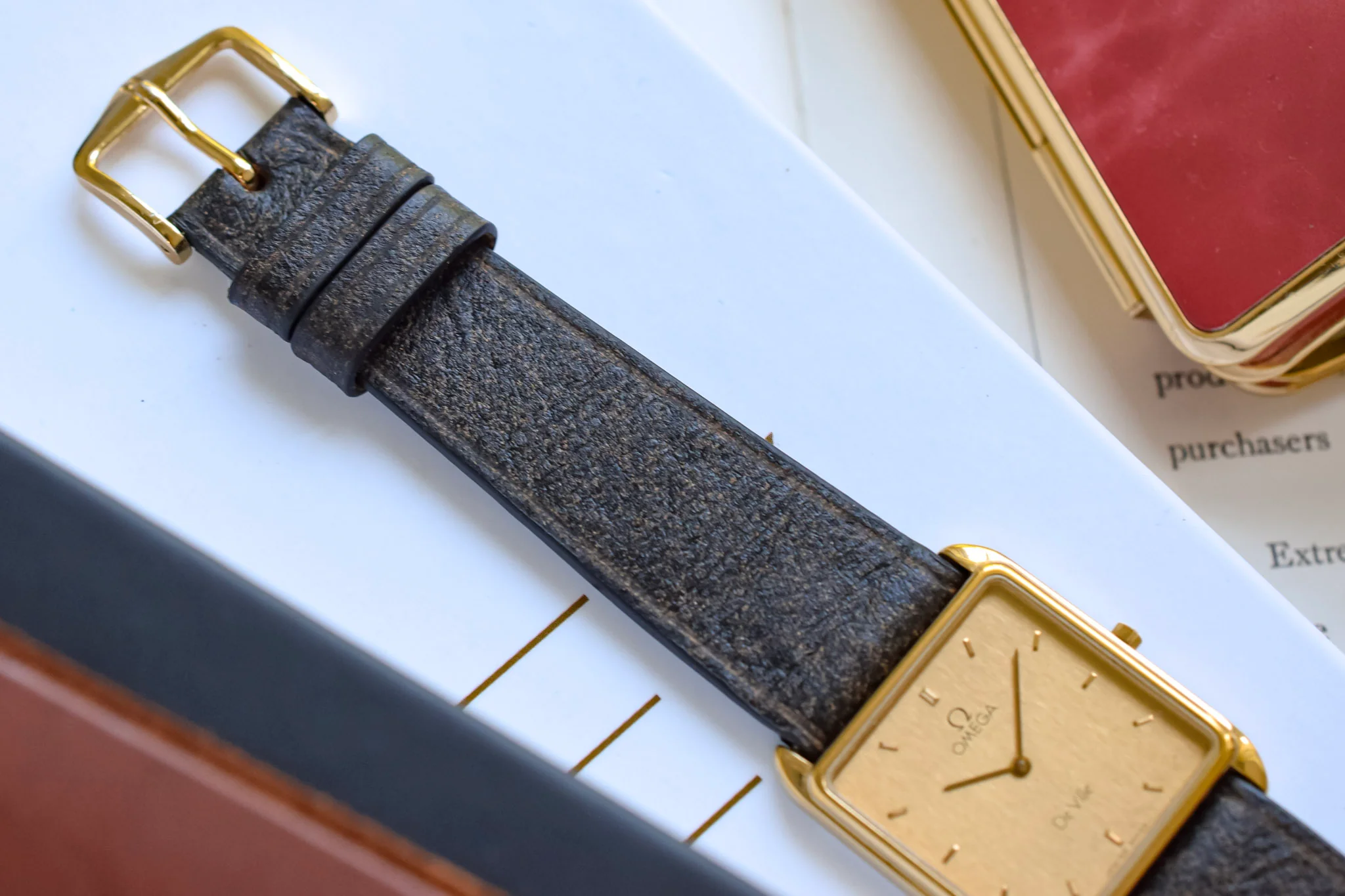 1980s Omega De Ville Champagne Bark Dial Rivoli - Image 6