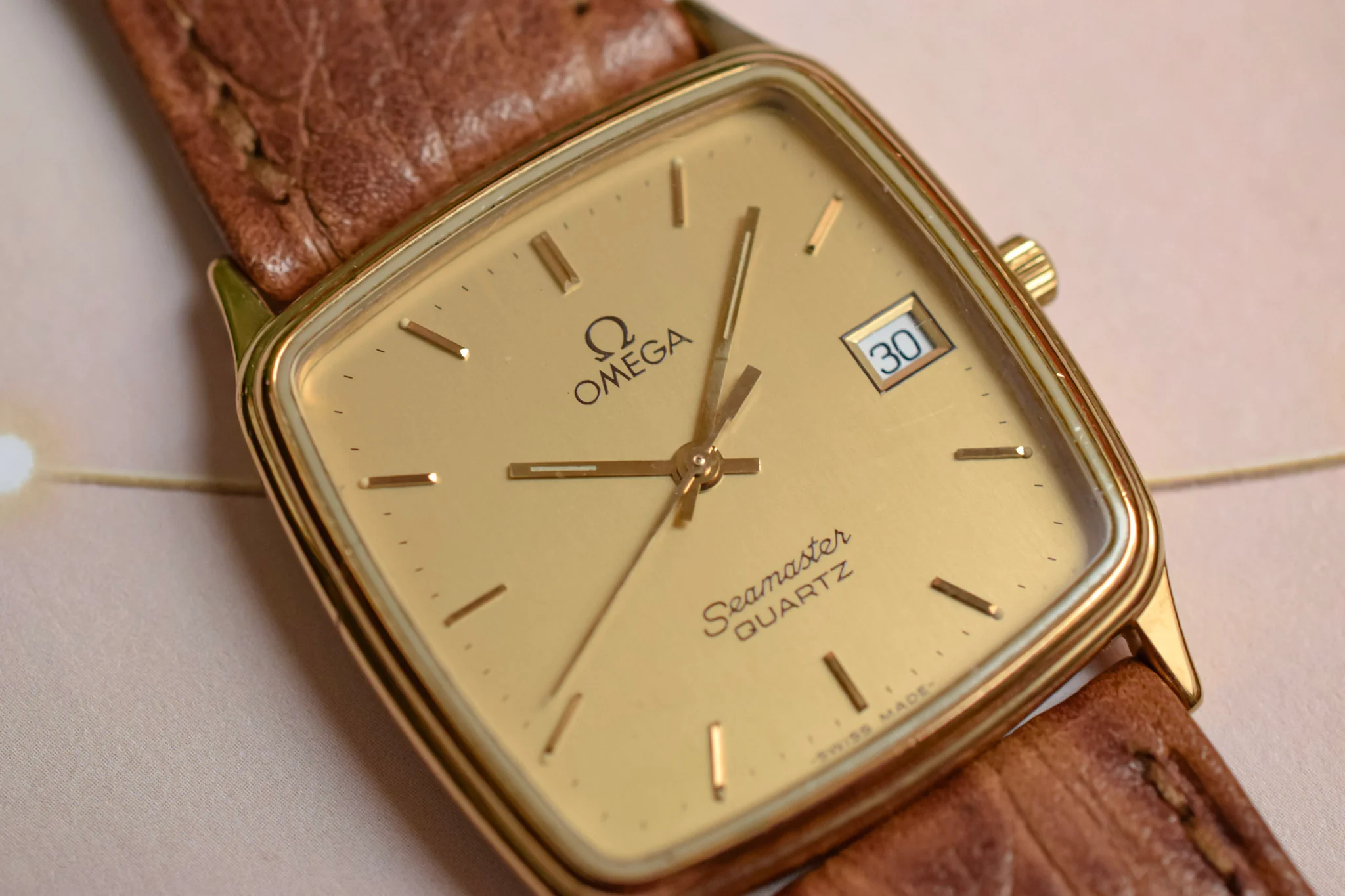 1980s Omega Seamaster Monaco - Brown Strap - Image 3