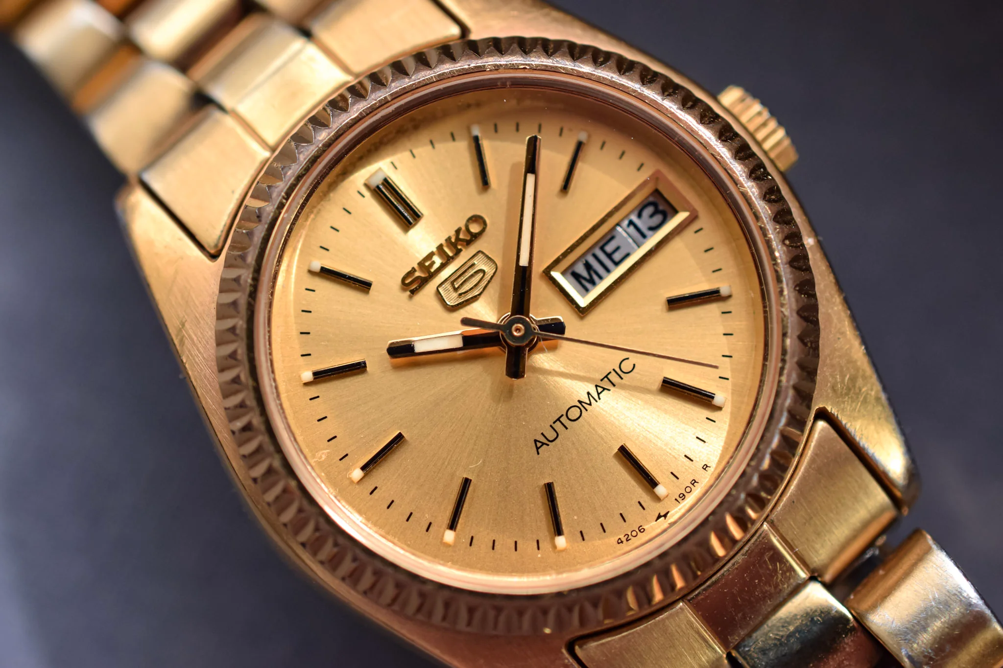 1981 Seiko 5 Automatic "Ladies Size" Champagne Day-Date "President" - Image 4