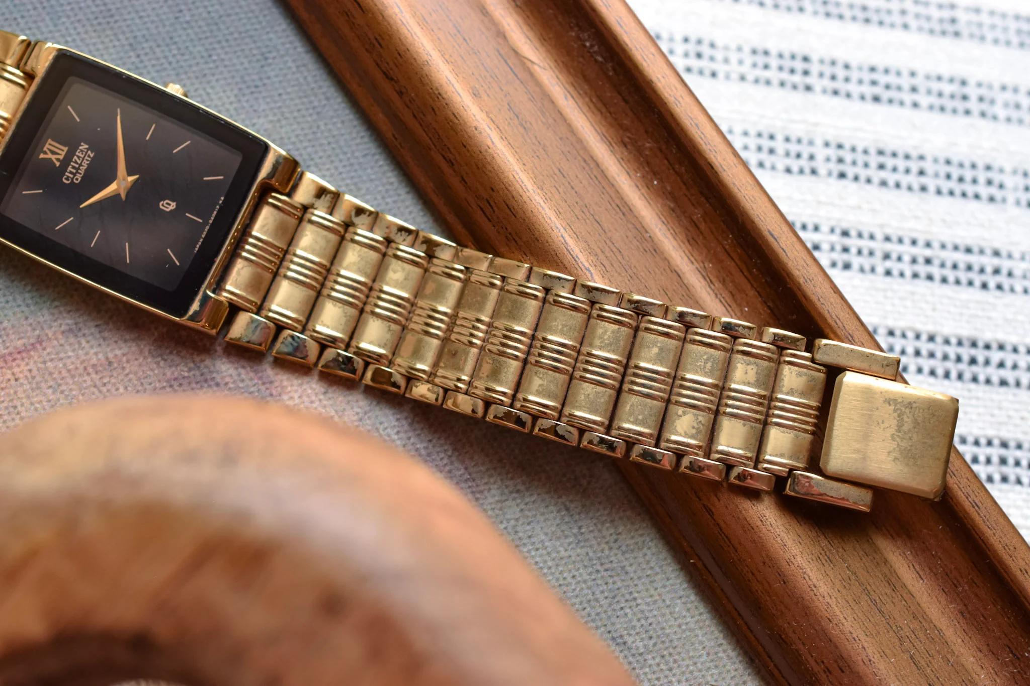 1982 Citizen CQ Black Dial Tank - Image 6