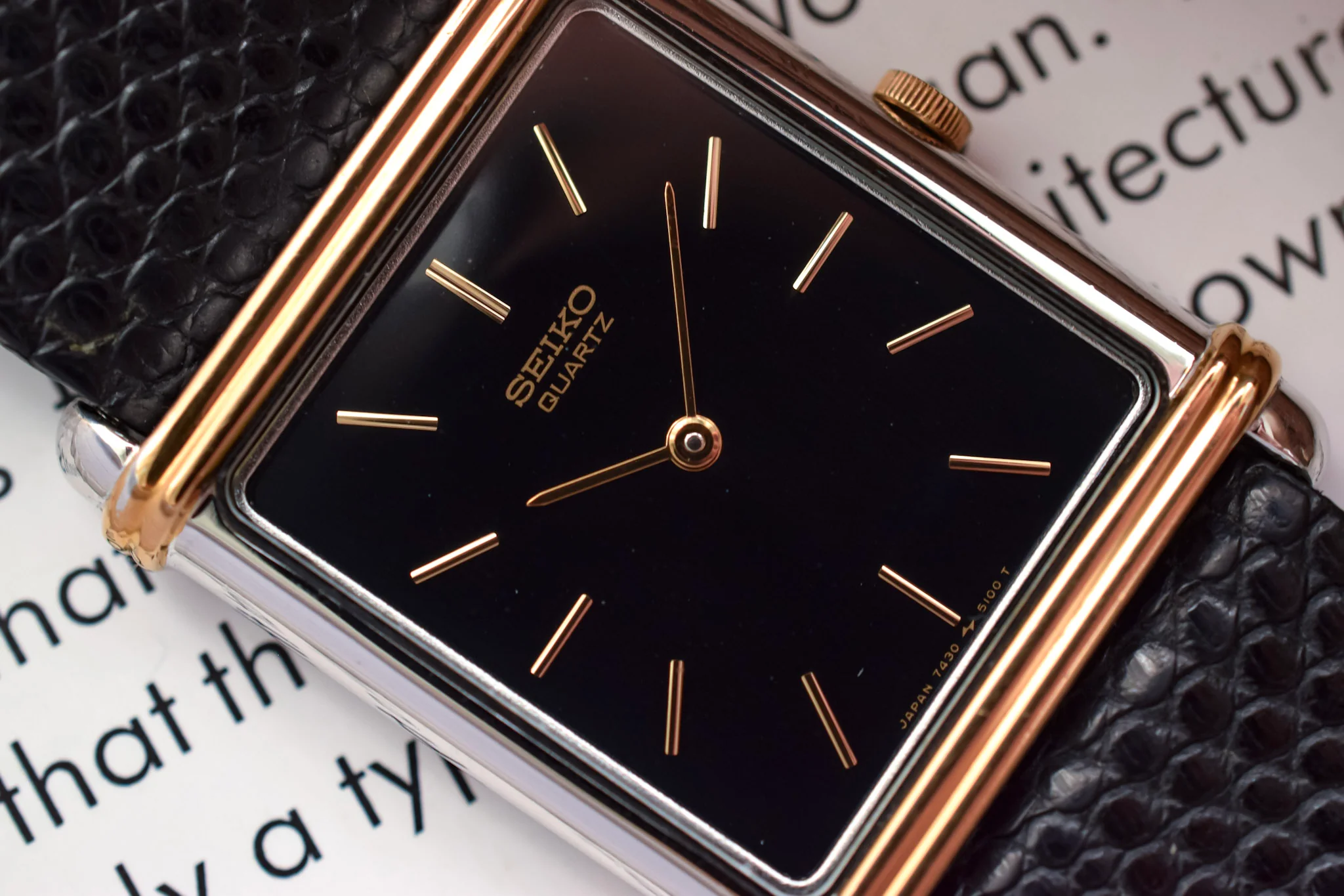 1982 Seiko Stepped Bezel Tank - Image 2