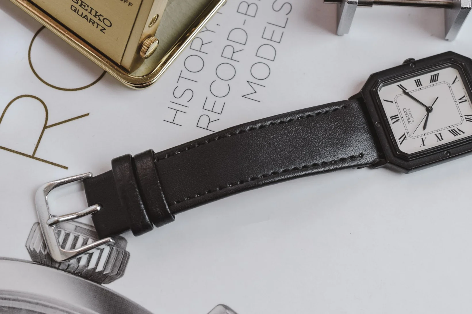 1983 Seiko Black Chrome Plated Roman Dial Octo - Image 6