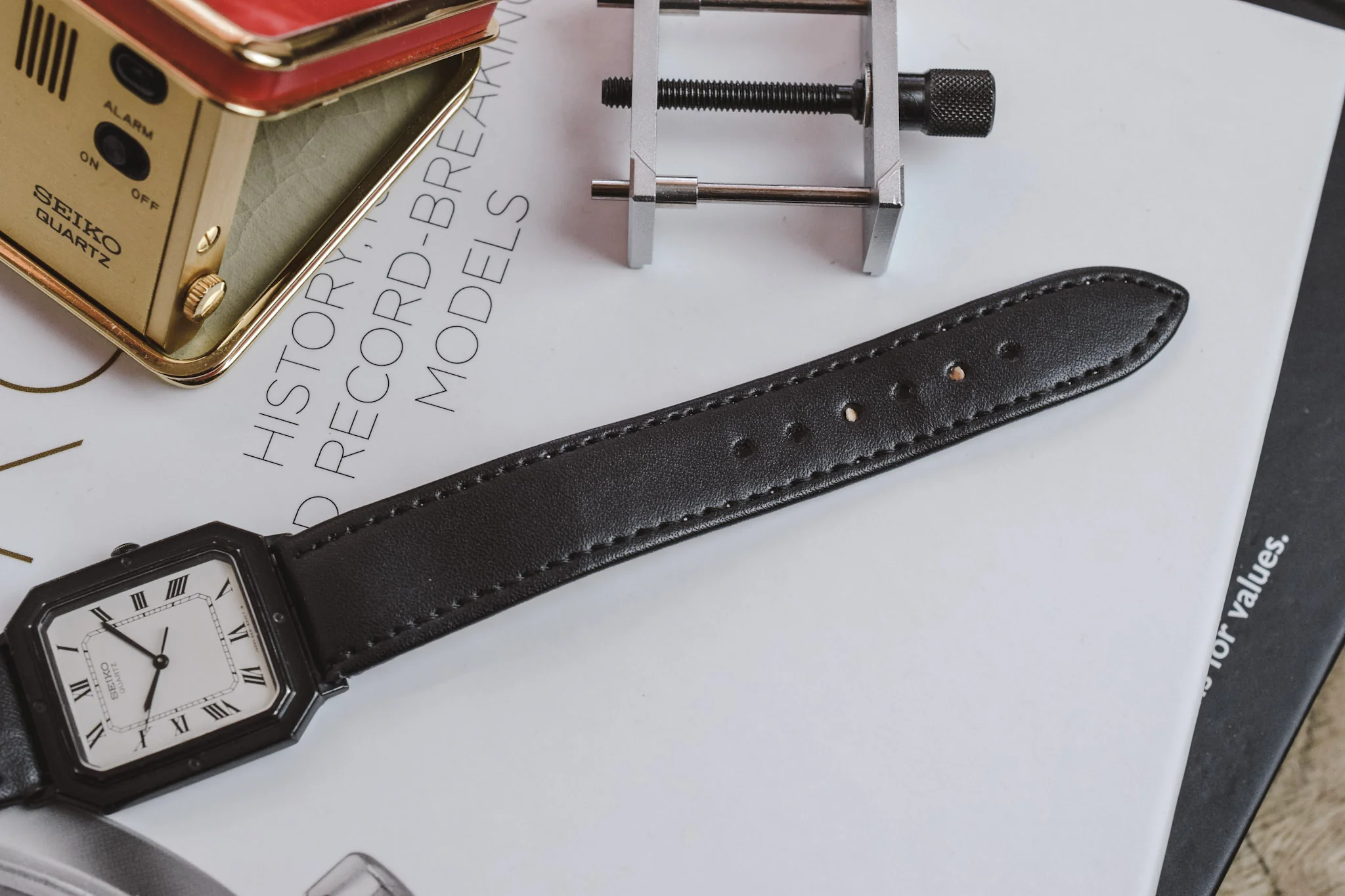 1983 Seiko Black Chrome Plated Roman Dial Octo - Image 7