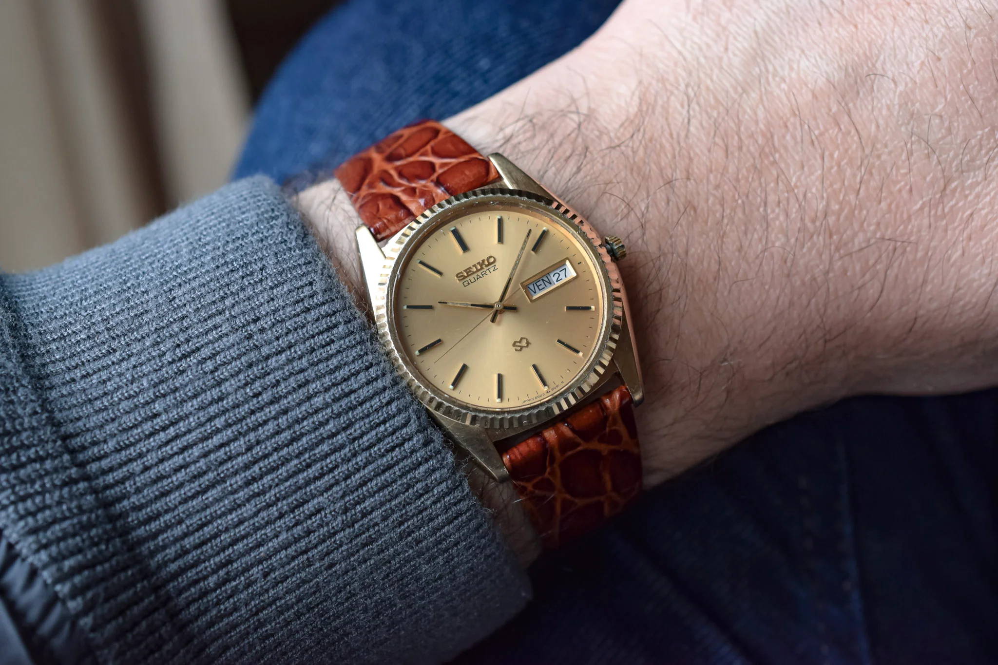 1983 Seiko SQ Champagne French Day-Date "President" - Image 4