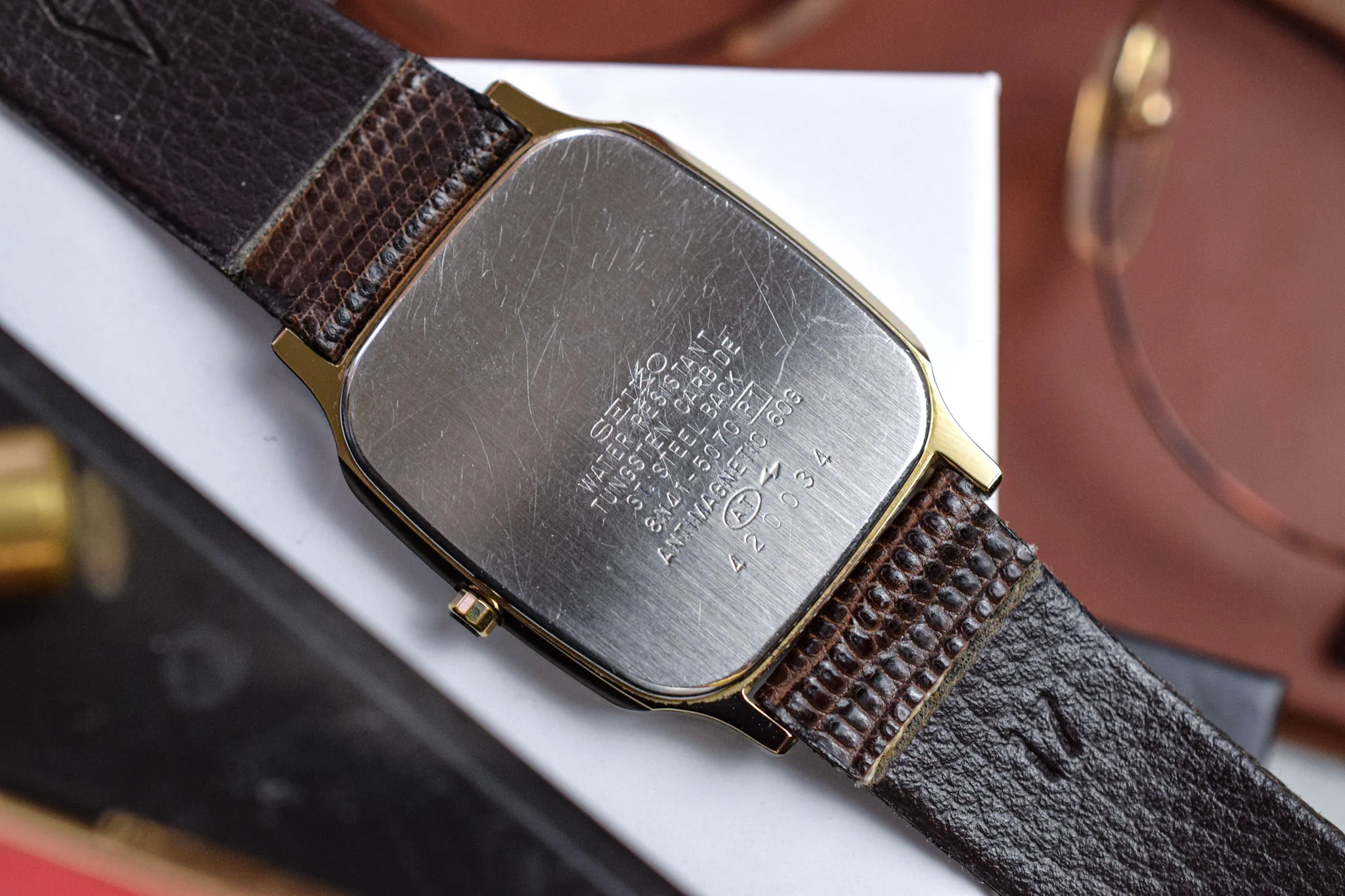 1984 Seiko Dolce Tungsten Carbide Snowflake Dial Tonneau - Image 11