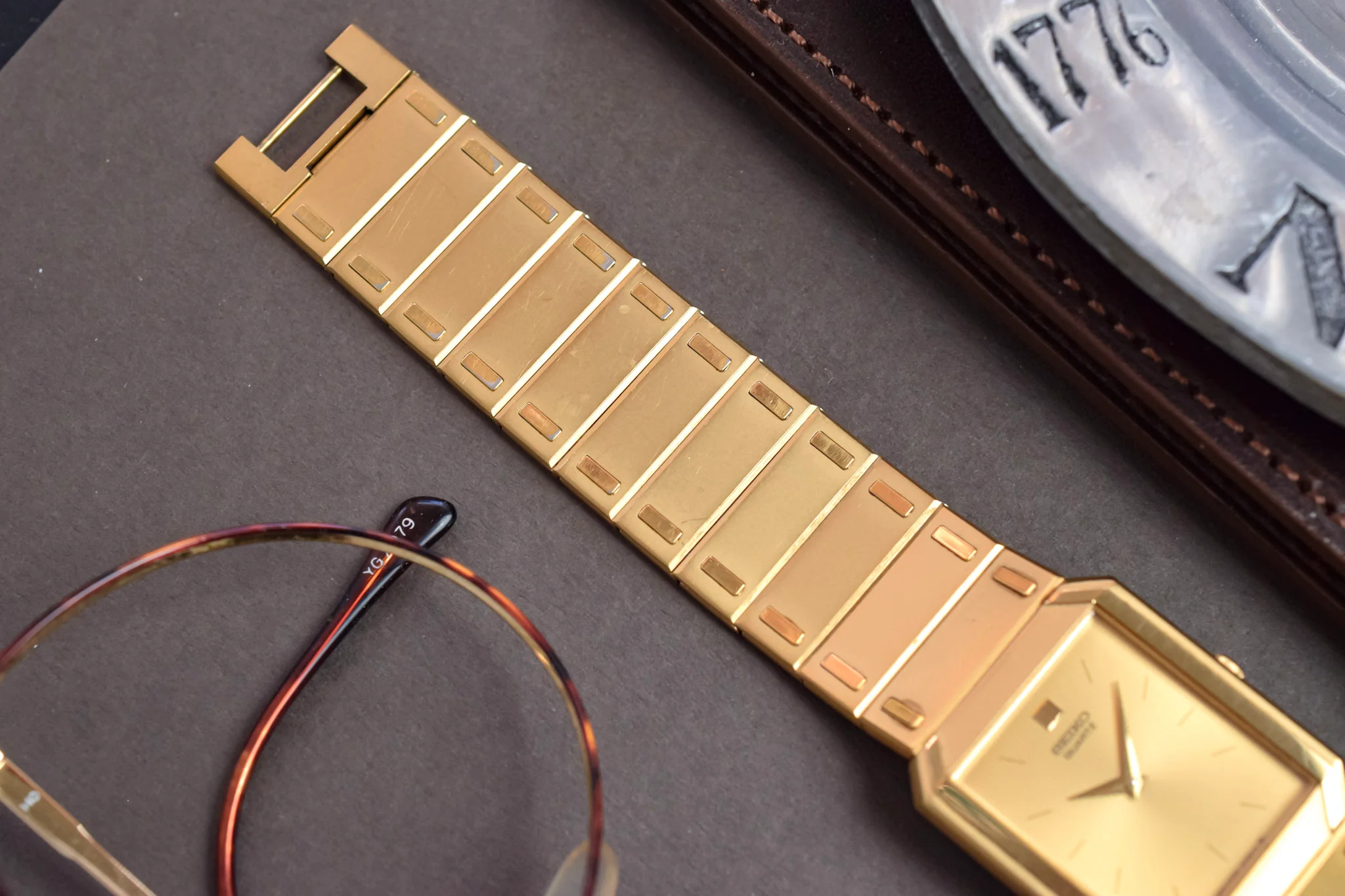 1984 Seiko Santos Golden Tapestry Dial - Image 5