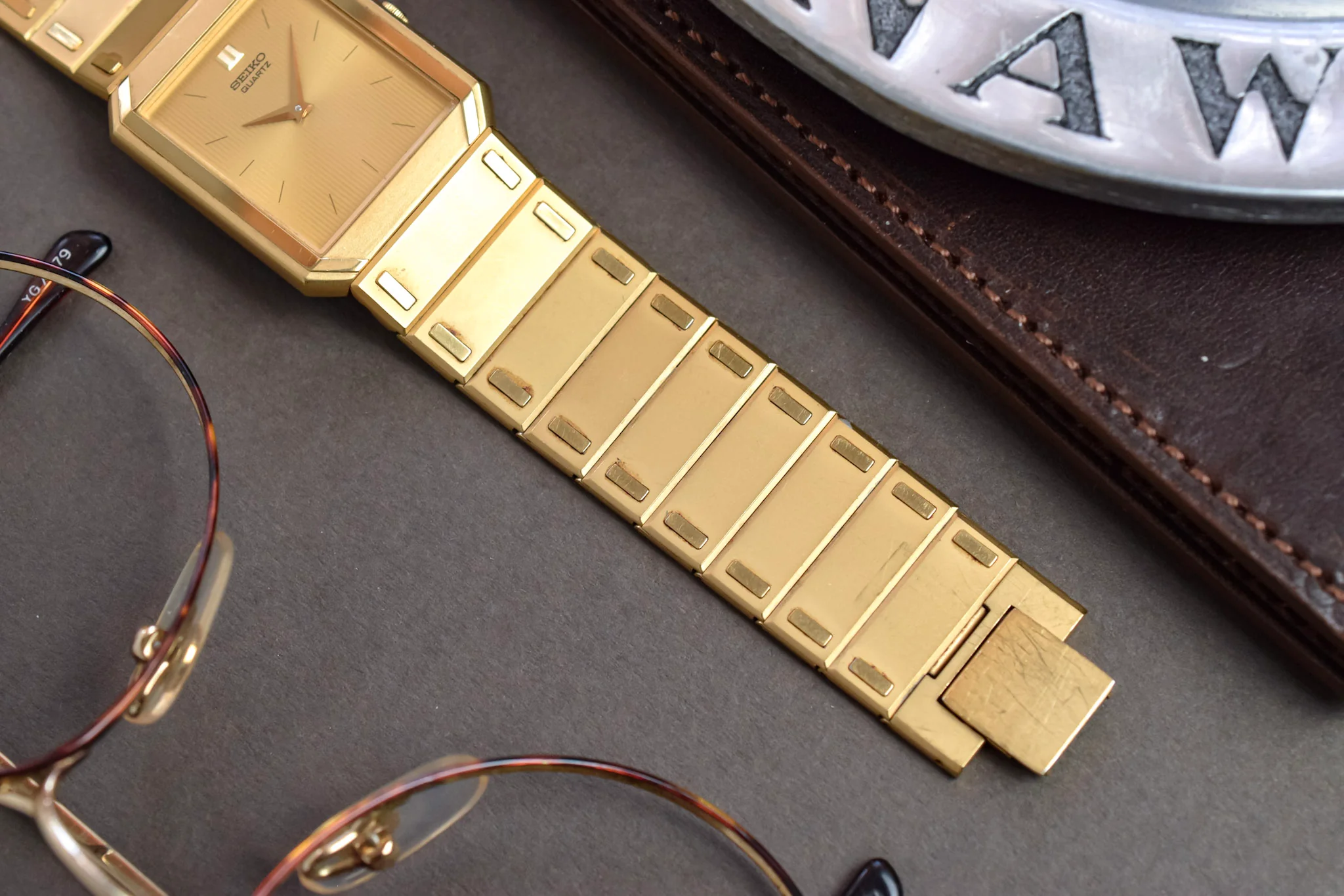 1984 Seiko Santos Golden Tapestry Dial - Image 7