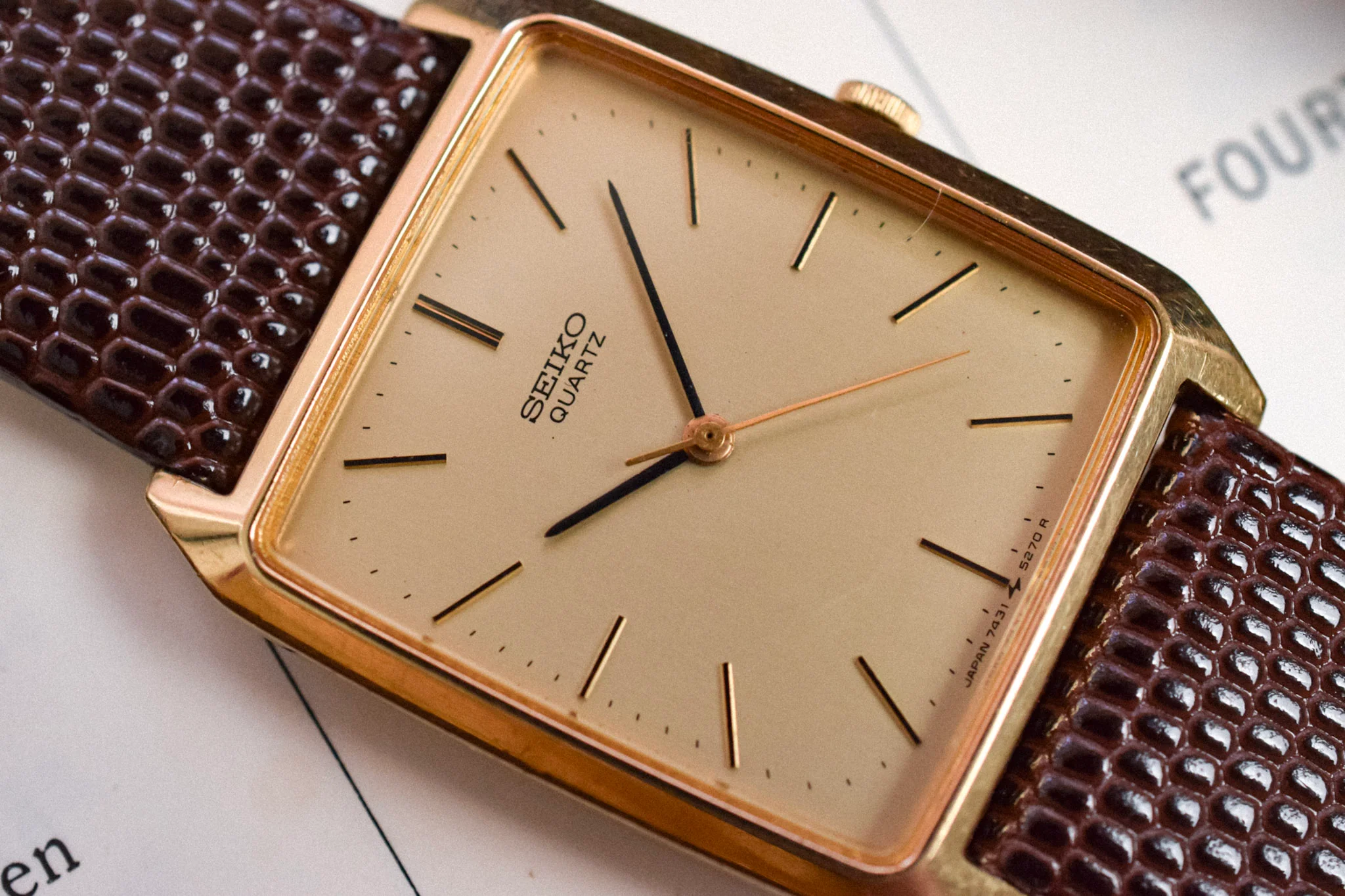 1984 Seiko SGP Champagne Santos Tank - Image 3
