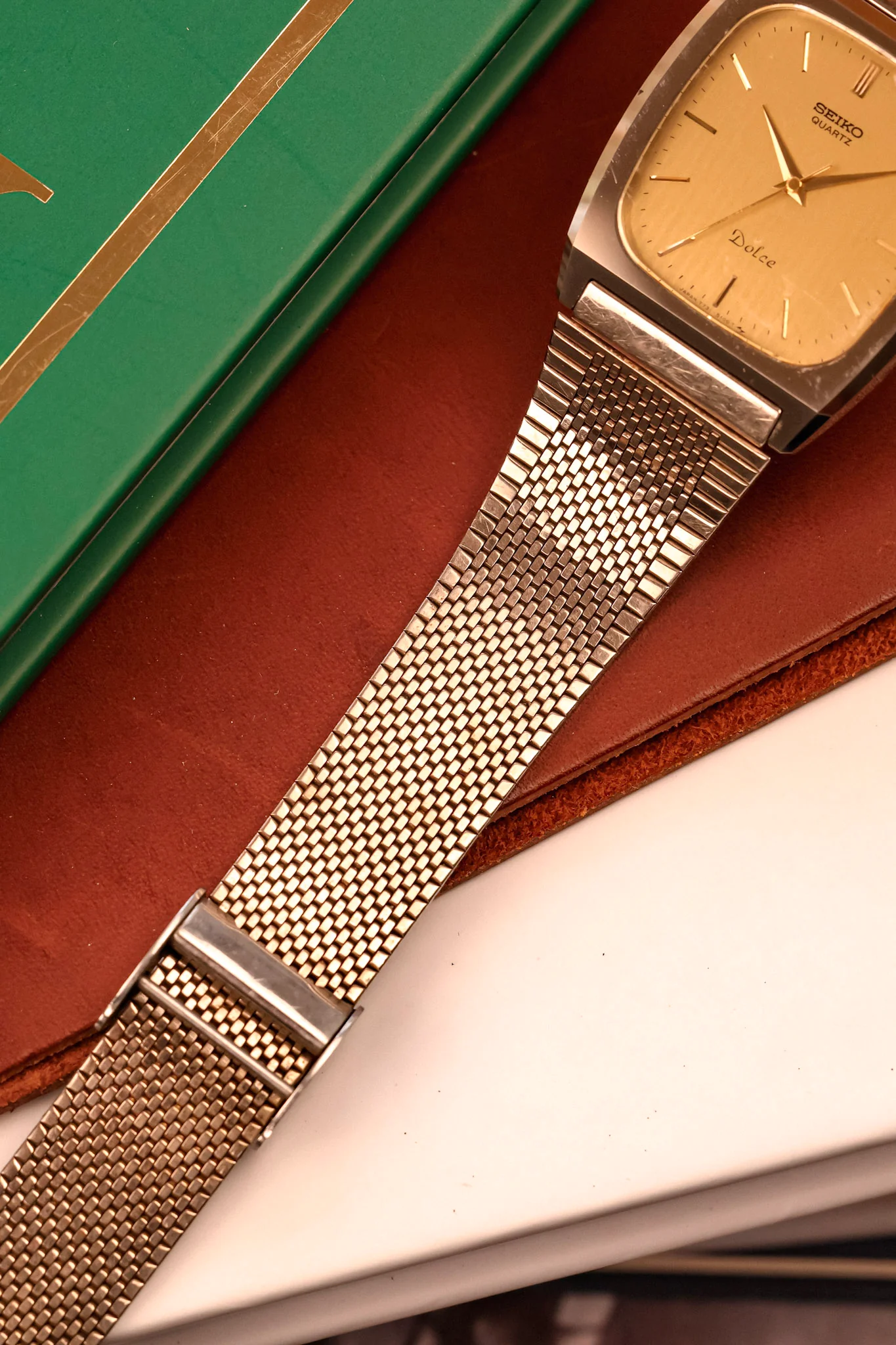 1985 Seiko Dolce NSAG Honey Tapestry Dial - Image 6
