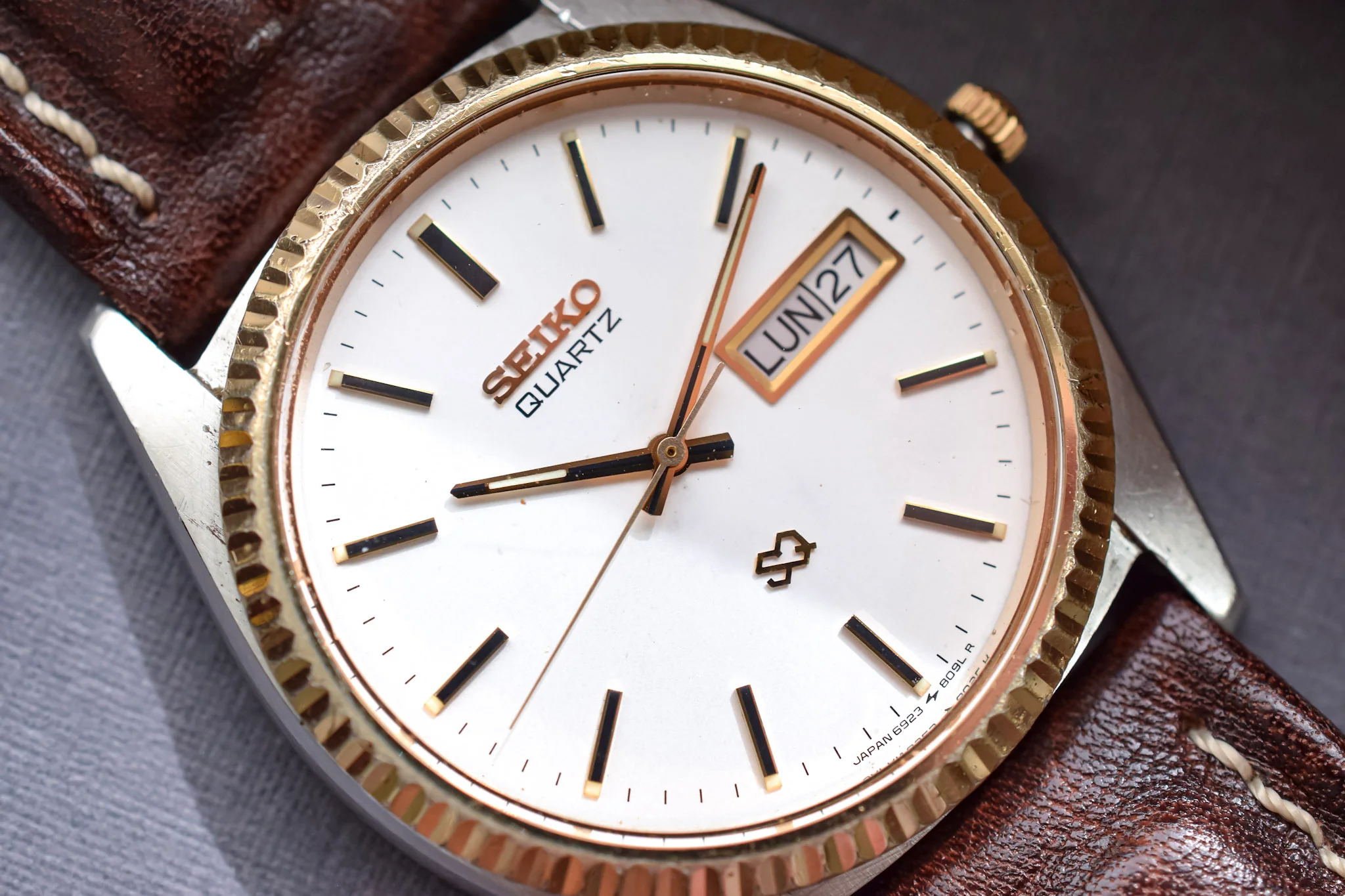 1985 Seiko SQ Silver Spanish Day-Date "President" - Image 3