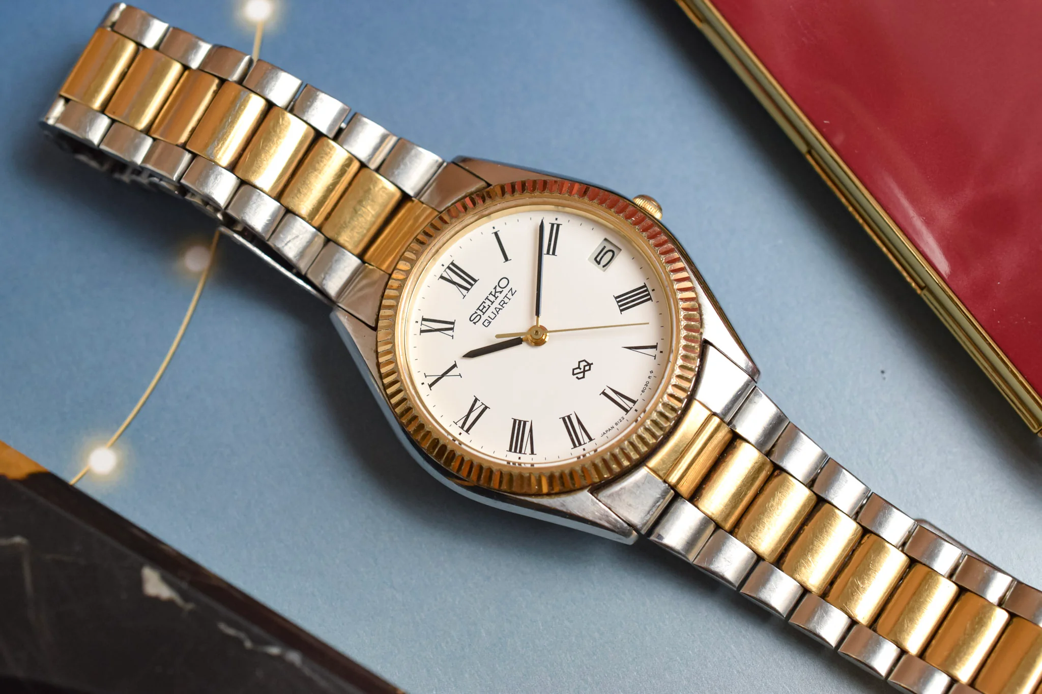 1985 Seiko Two Toned Buckley Dial Calendar - Midsized 33mm - Image 3