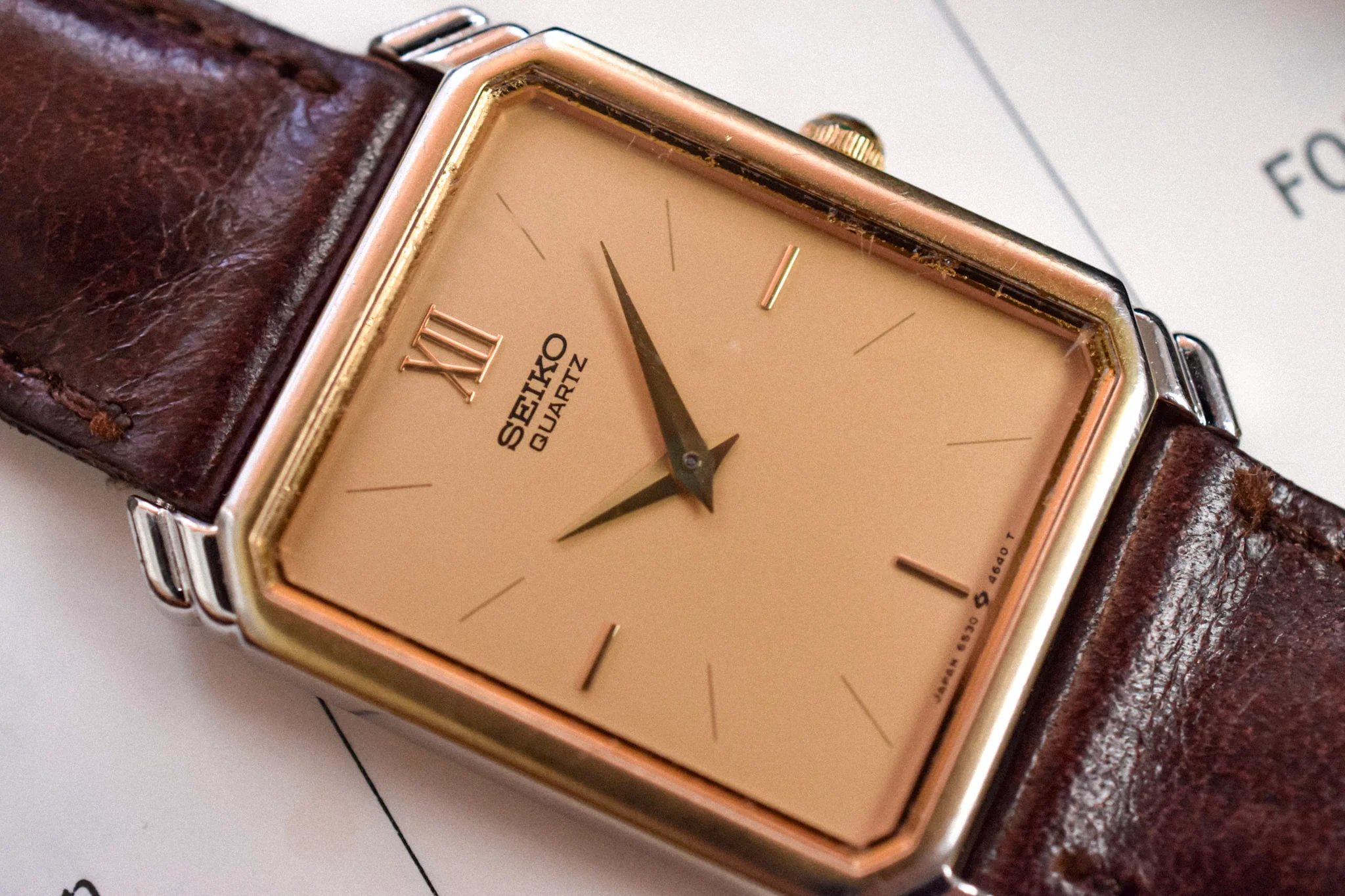 1985 Seiko Two Toned Champagne Tank - Image 3