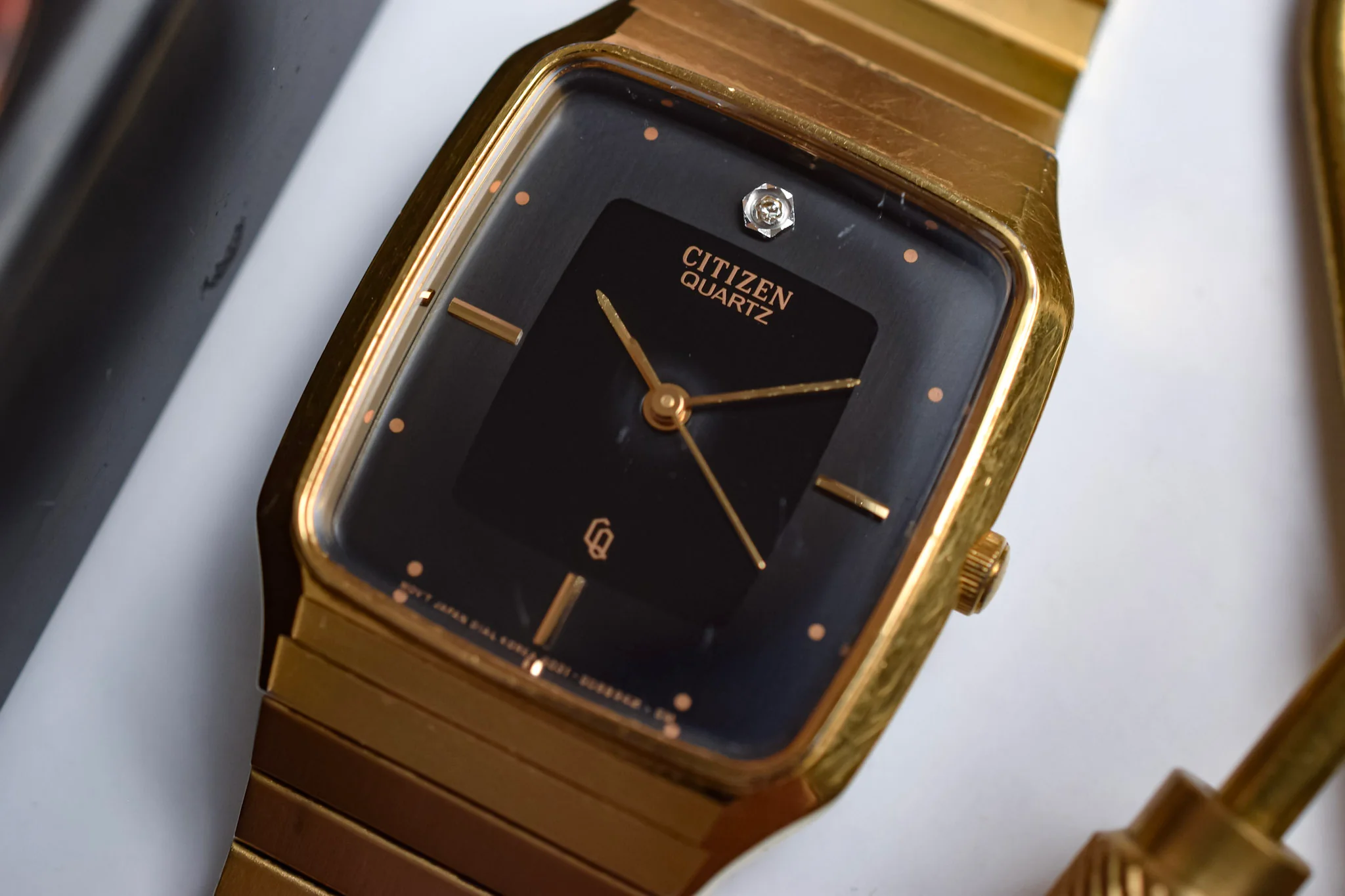 1986 Citizen CQ Retro Gilt Diamond Dial TV - Image 3