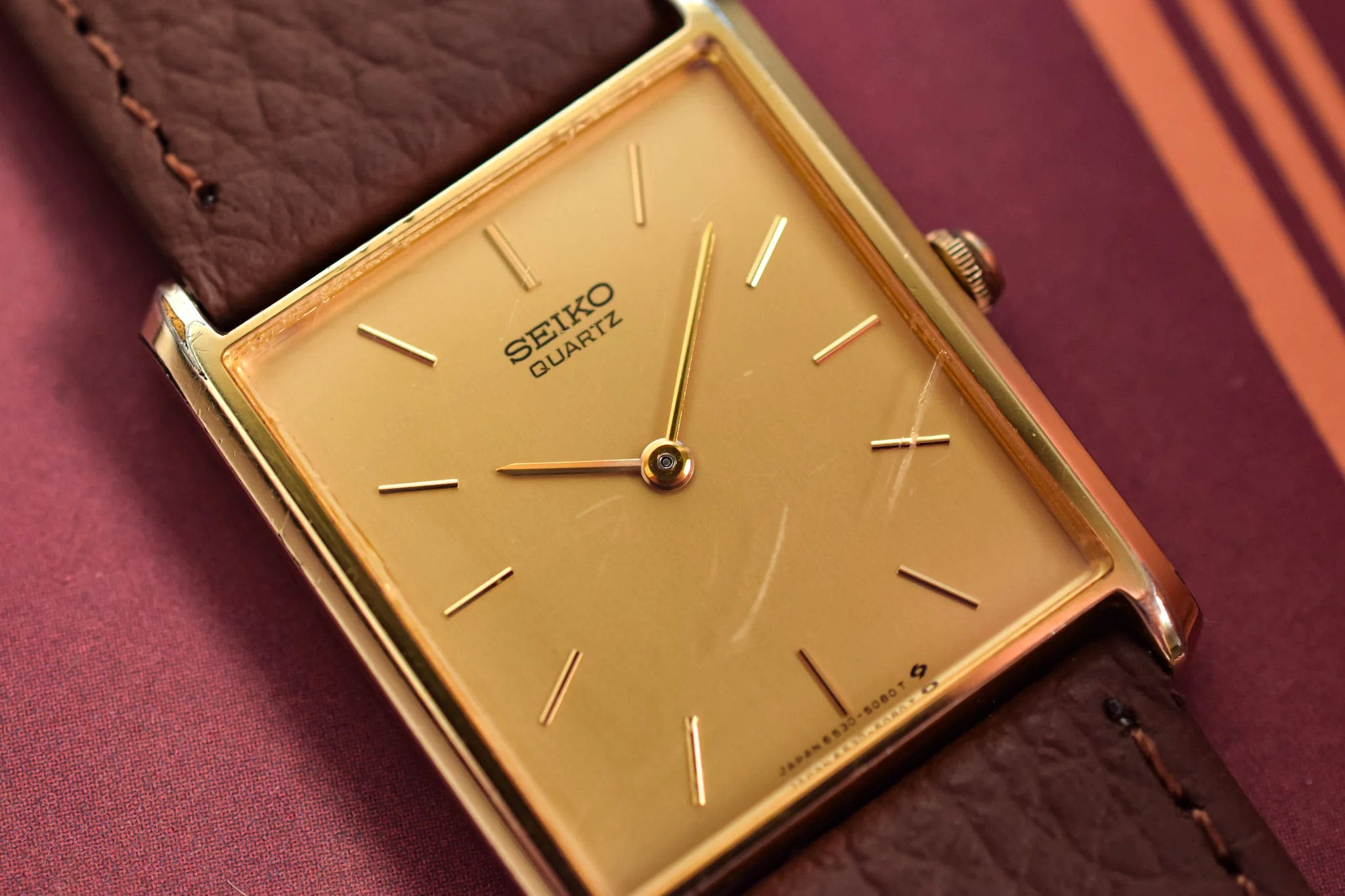 1986 Seiko Champagne Tank - Imperfect Crystal - Image 3