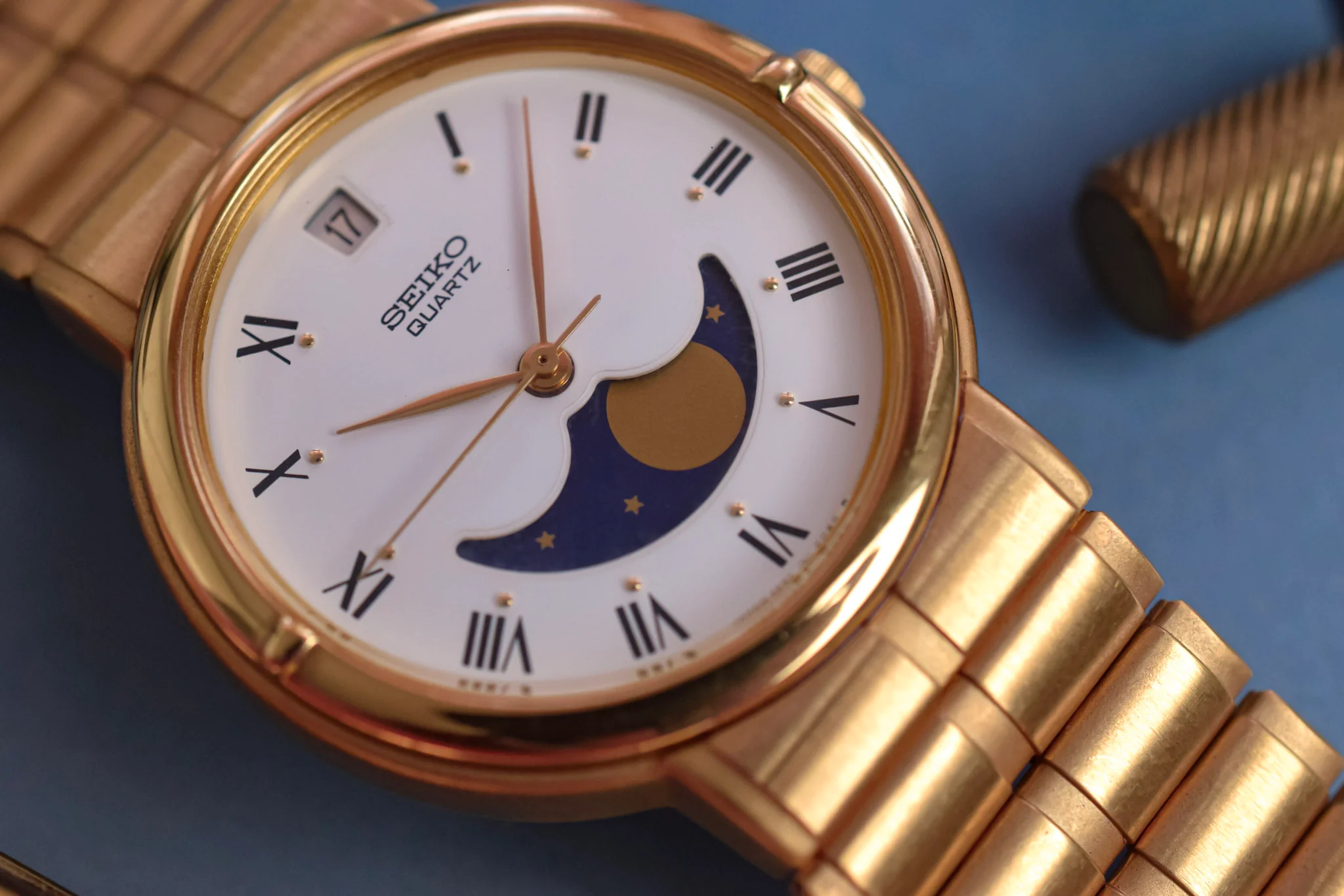 1986 Seiko NOS Roman Moonphase Calendar - Image 3