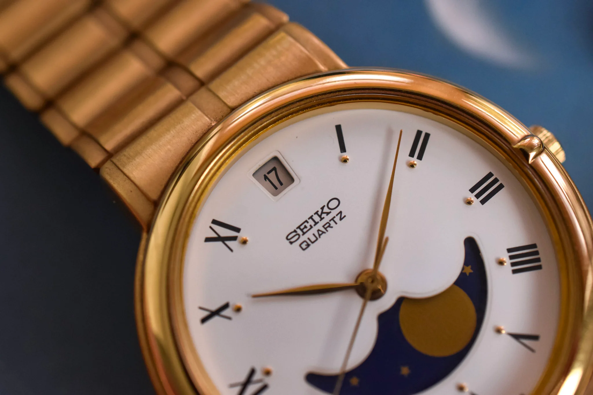 1986 Seiko NOS Roman Moonphase Calendar - Image 4