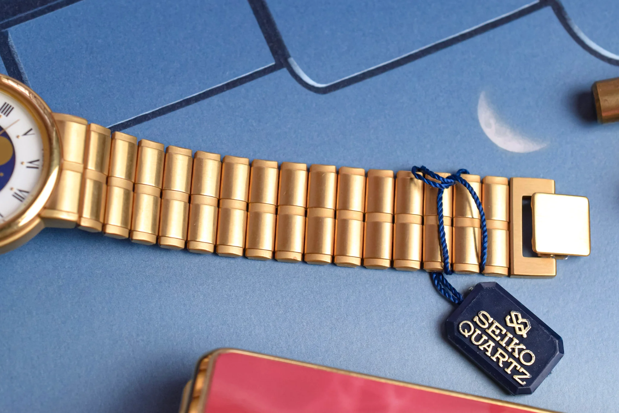 1986 Seiko NOS Roman Moonphase Calendar - Image 8
