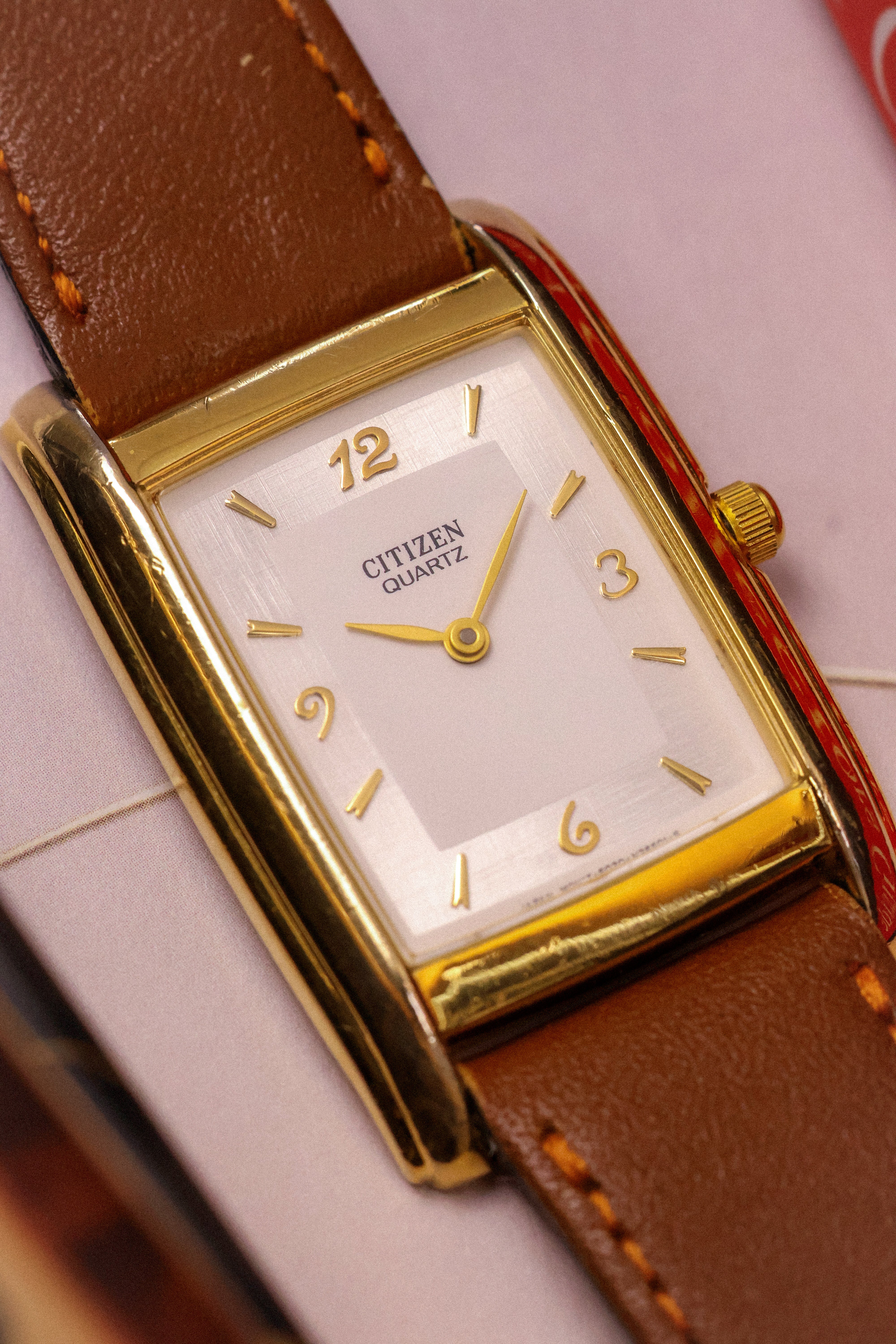 1996 Citizen Linen Dial Tank - Image 4
