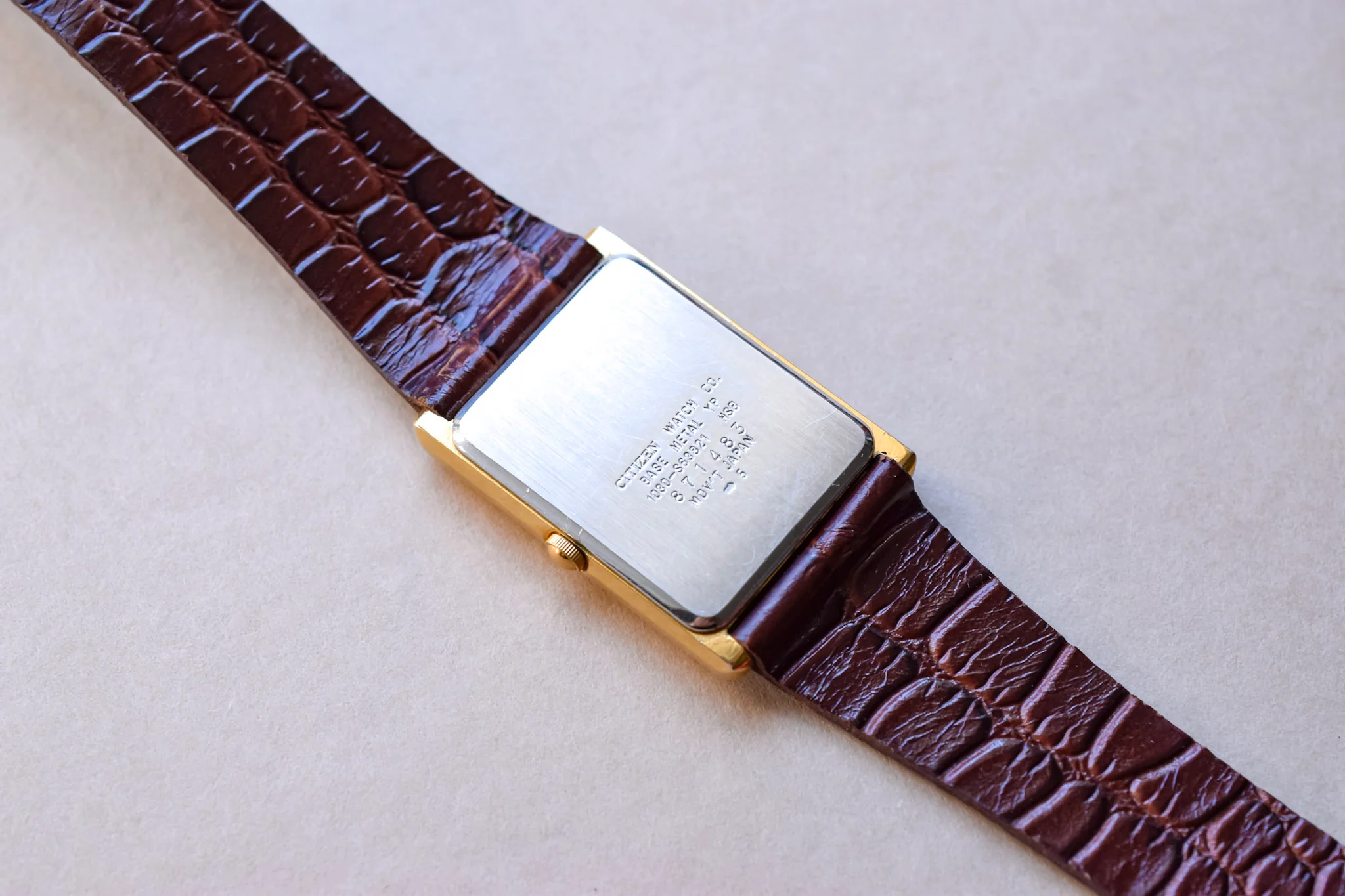 1988 Citizen Gilt Dial Pyramid Indices Tank - Image 10