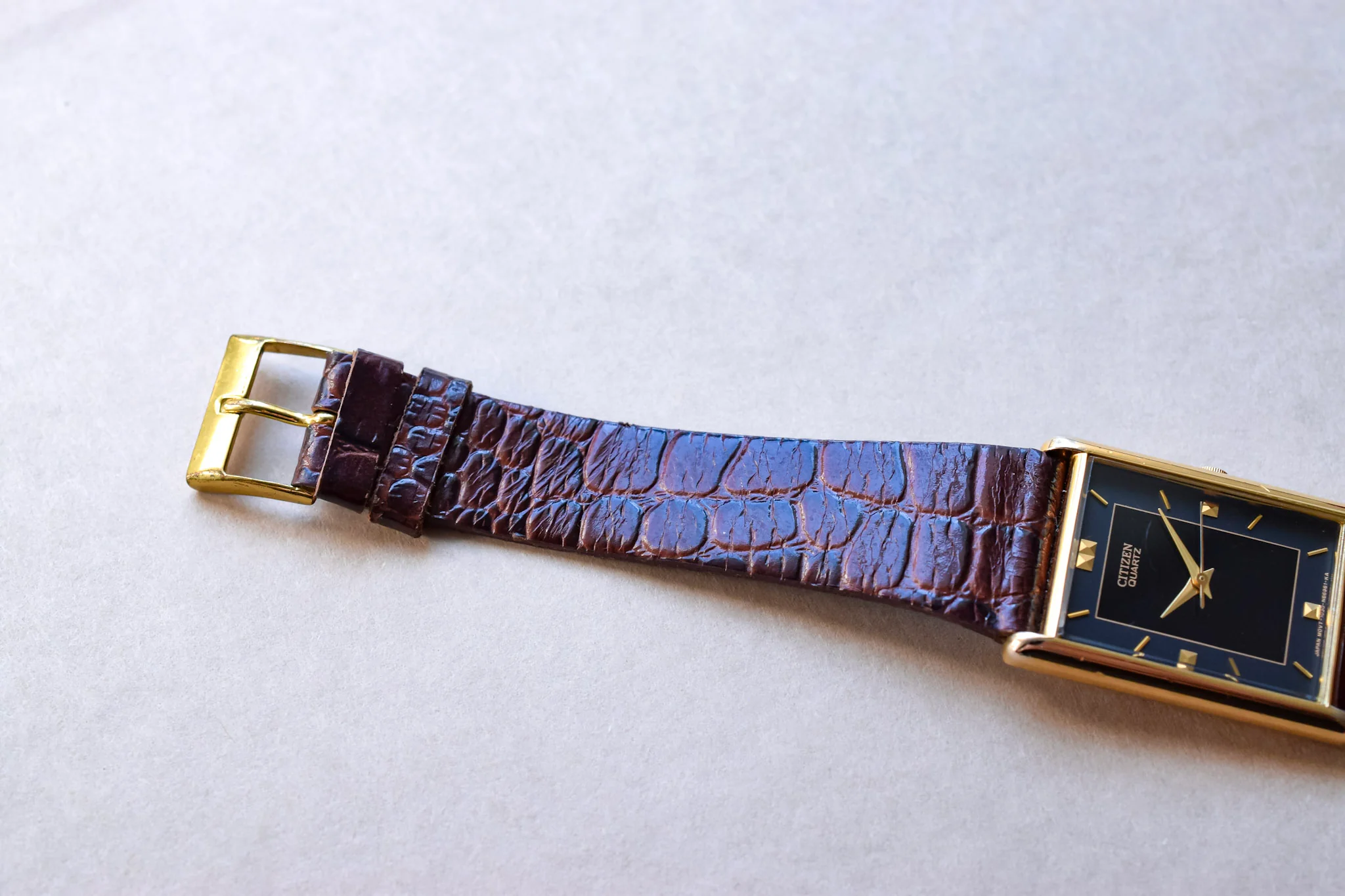1988 Citizen Gilt Dial Pyramid Indices Tank - Image 6