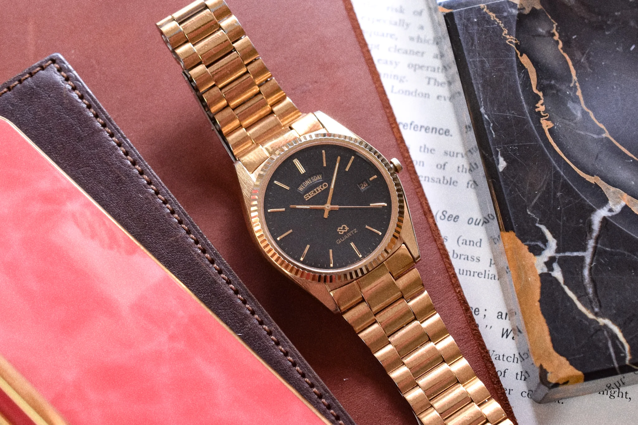 1988 Seiko SQ Gilt Dial Day-Date "President" - Image 2
