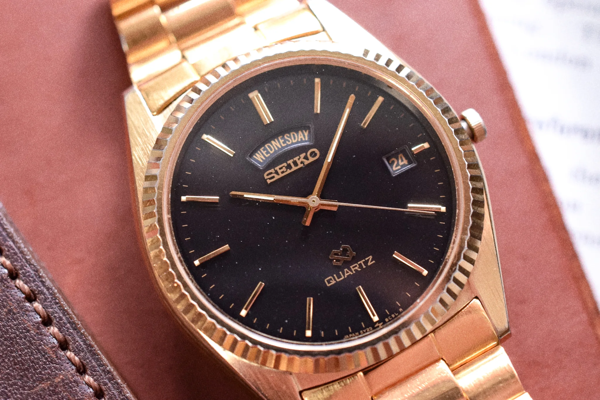 1988 Seiko SQ Gilt Dial Day-Date "President" - Image 3