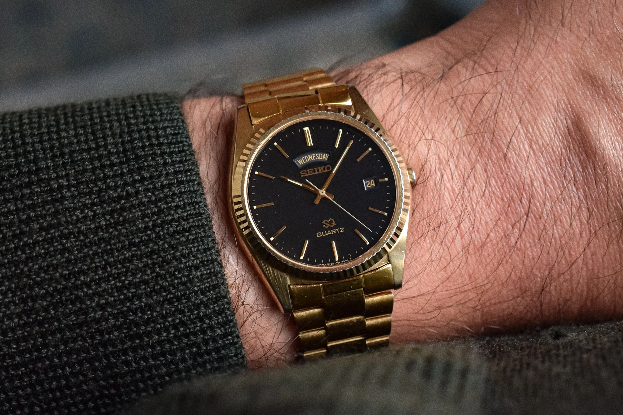 1988 Seiko SQ Gilt Dial Day-Date "President" - Image 6