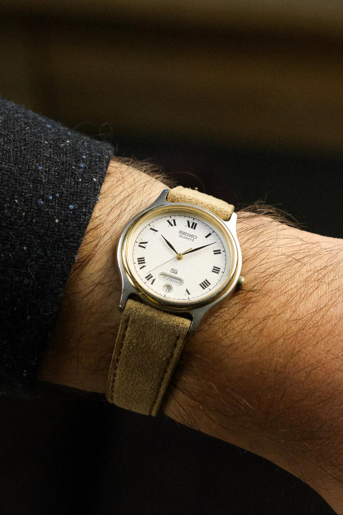 1988 Seiko SQ Two Toned Roman Script Day-Date (German Days of the Week) - Image 3