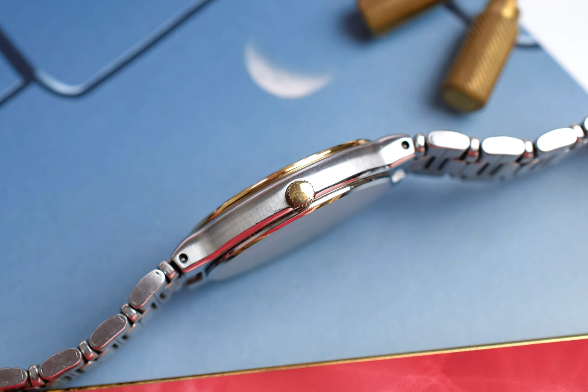 1988 Seiko Two Toned Roman Moonphase Calendar - Image 5